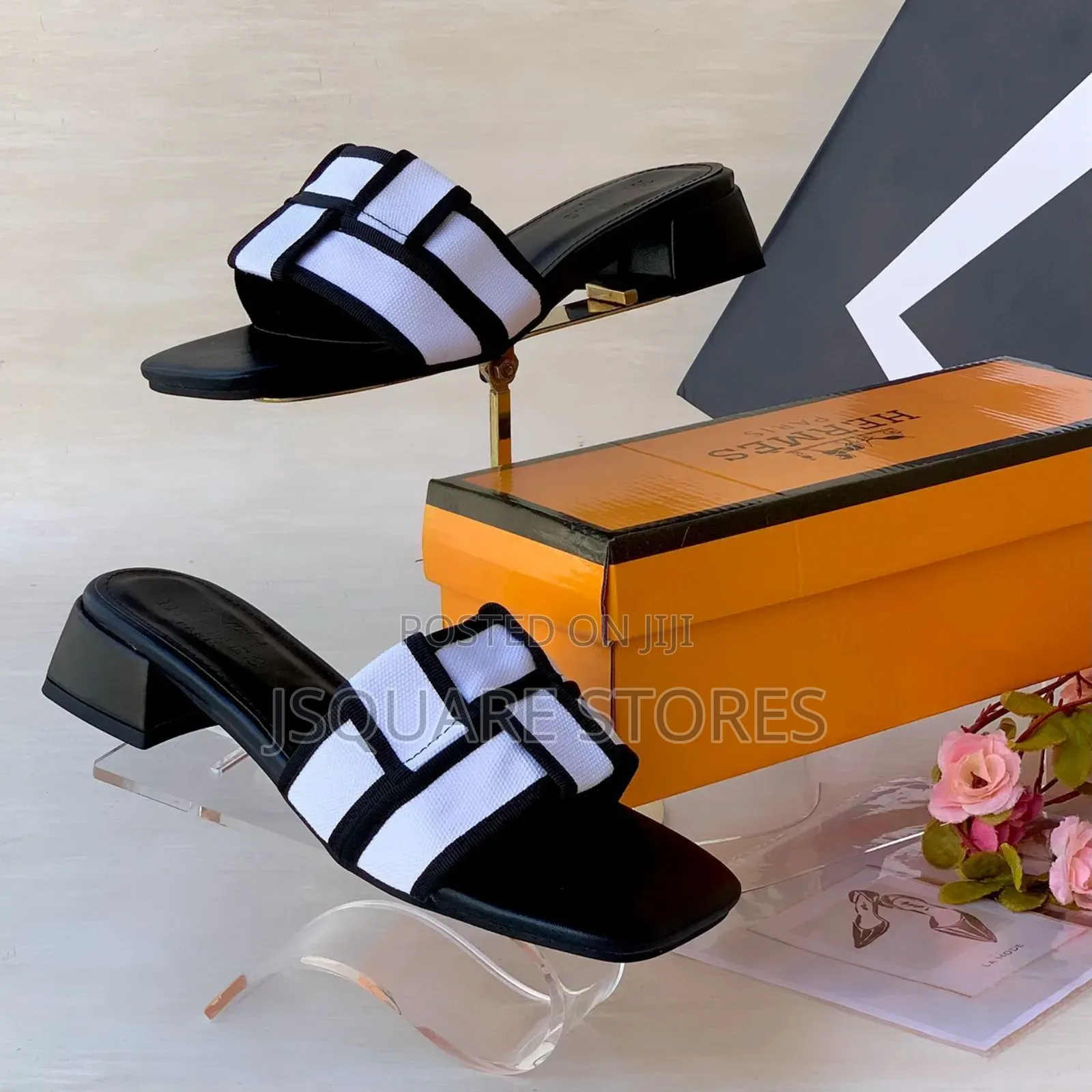 Hermes Ladies Heel Slippers