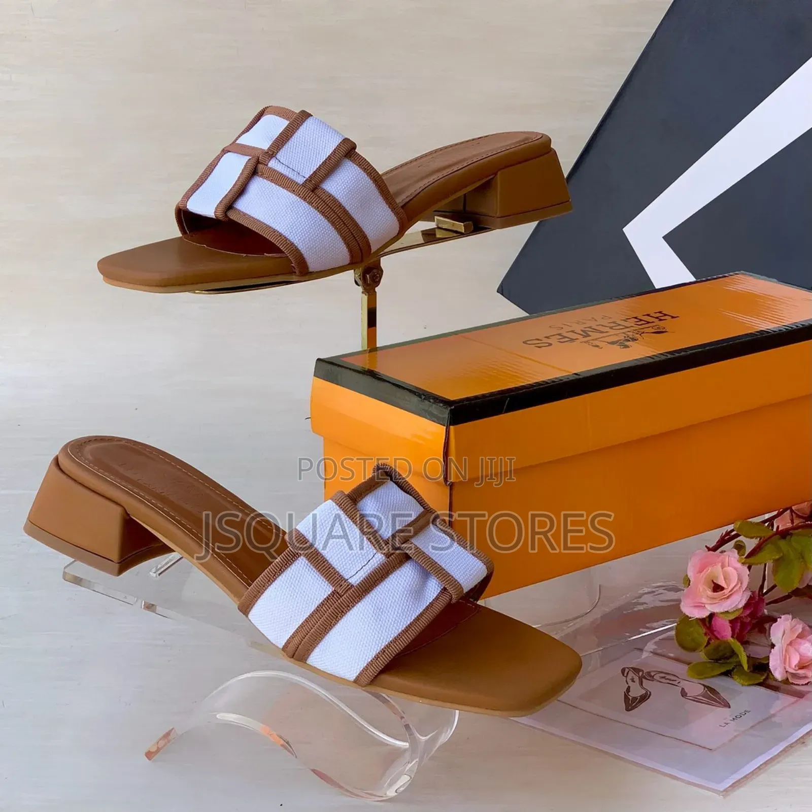 Hermes Ladies Heel Slippers