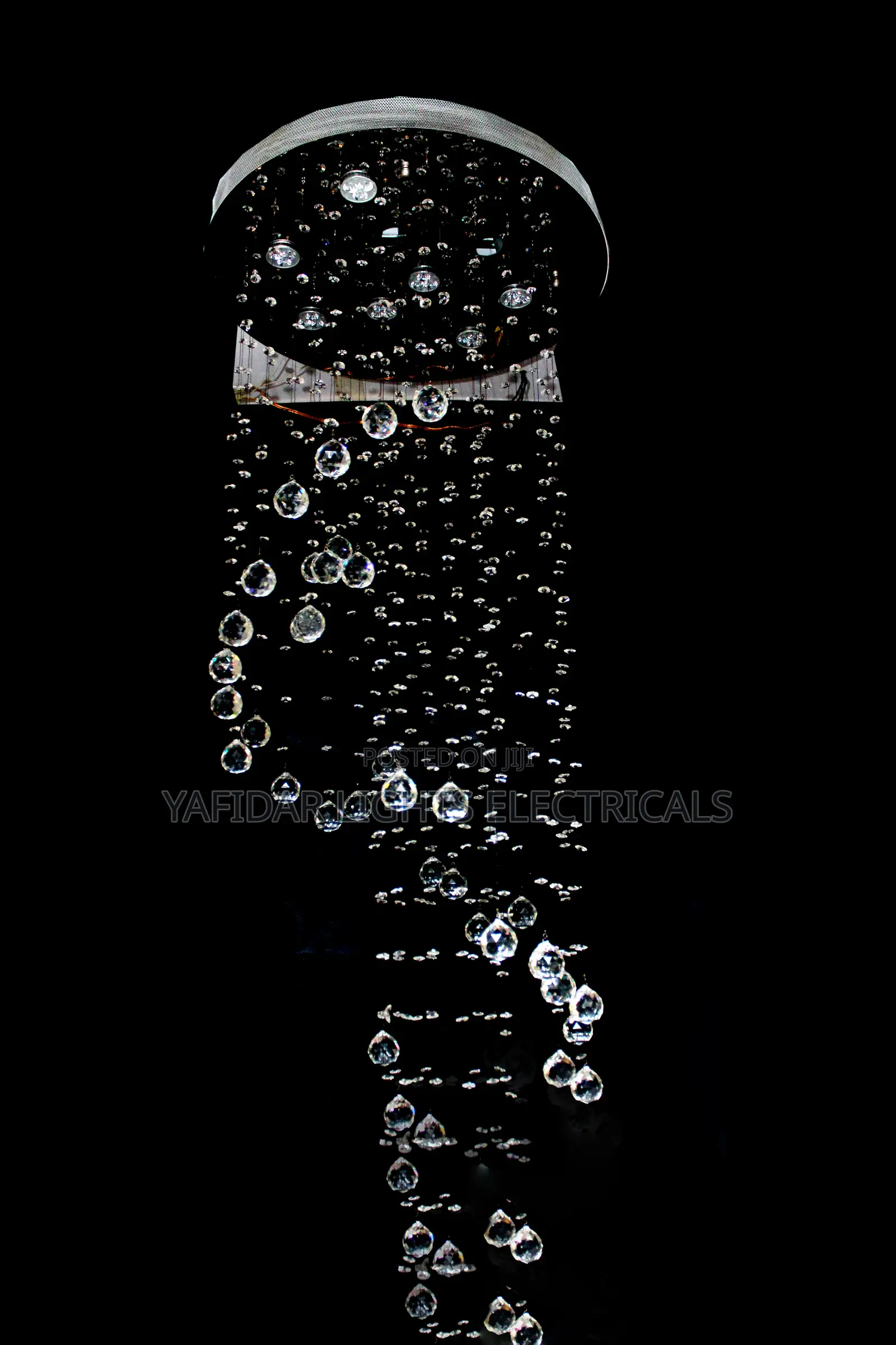 Crystal Spiral Raindrop Chandelier Lighting Flush