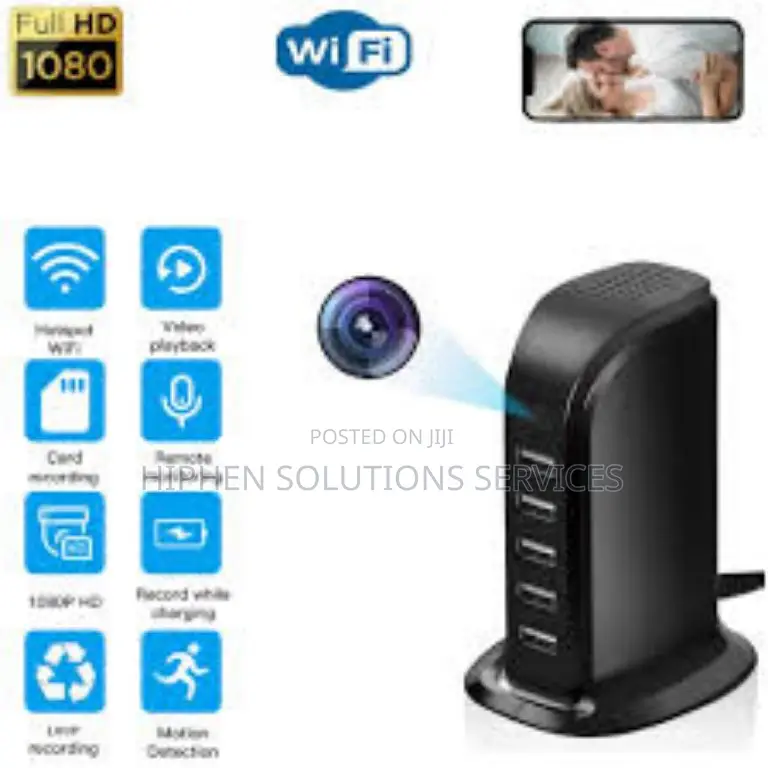 Usb Charging Station Booster Hub Wifi Spy Camera