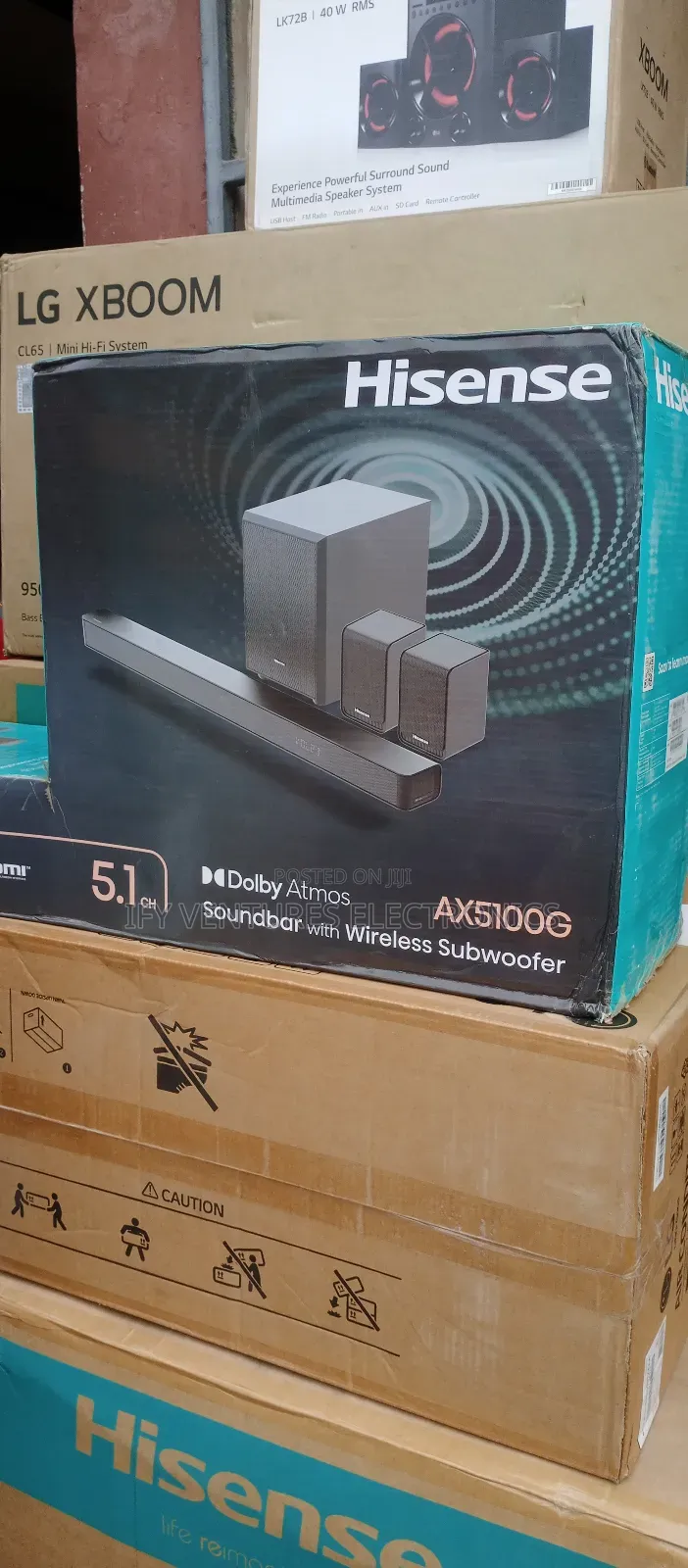340watts, Hisense Sound Bar, Wireless Woofer, Black Color