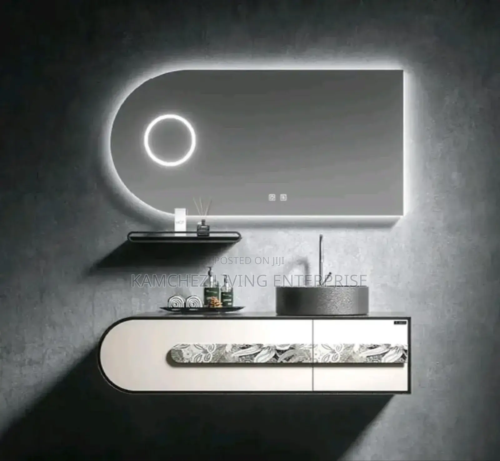 Led Cabinet Mirror With Bluetooth and Magnifying Glass