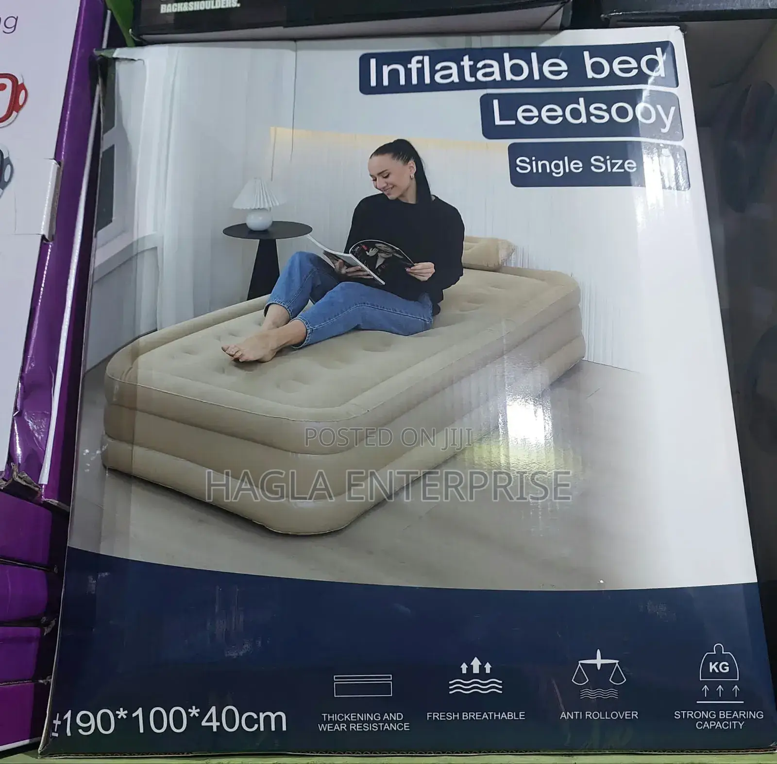 Single Self Inflating Inflatable Air Bed