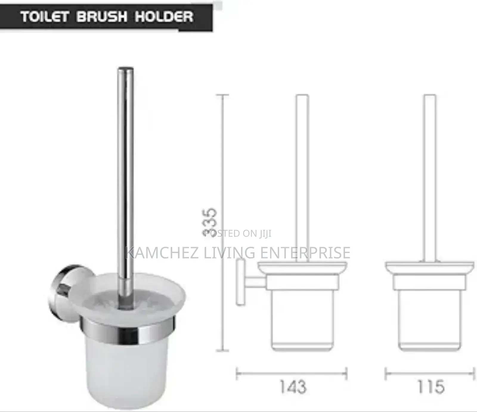 Wall-Mounted Glass Toilet Brush Holder – Rustproof Durable