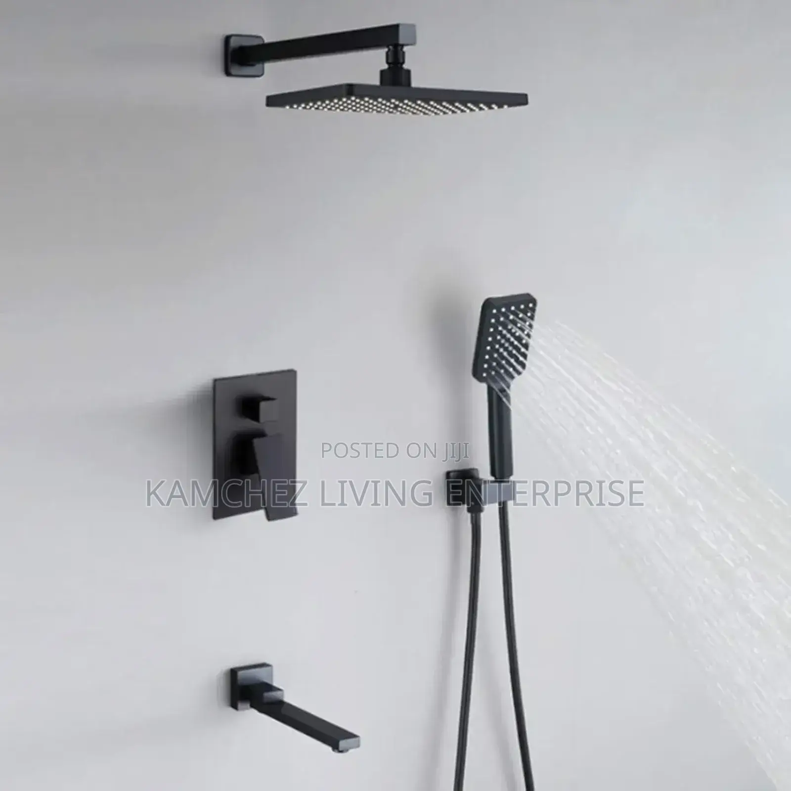 Matte Black 5 Ways Conduit Shower