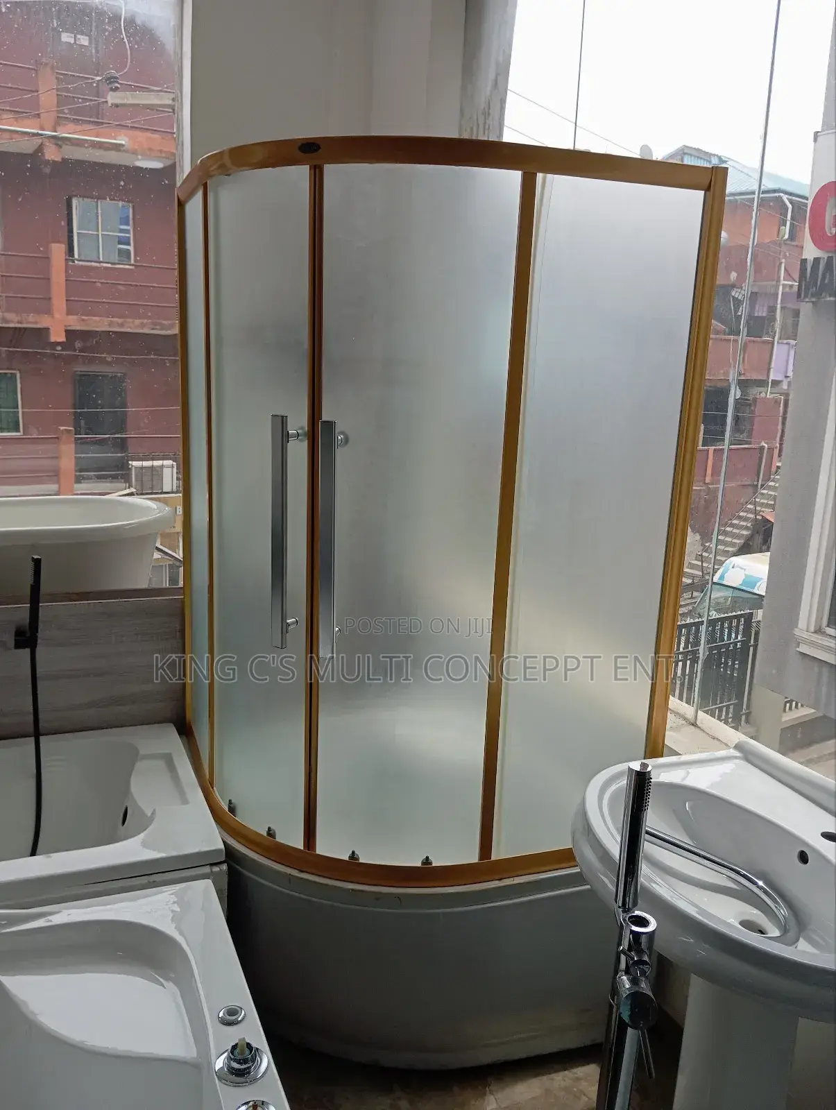 90 X 90 Gold Shower Cubicle