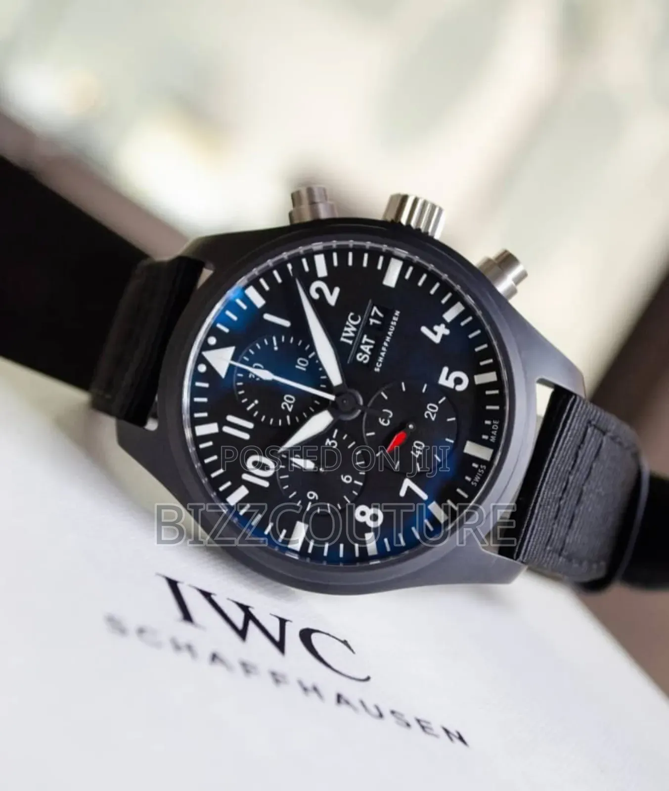 Original Iwc Schaffhausen Black Rubber Strap Watch