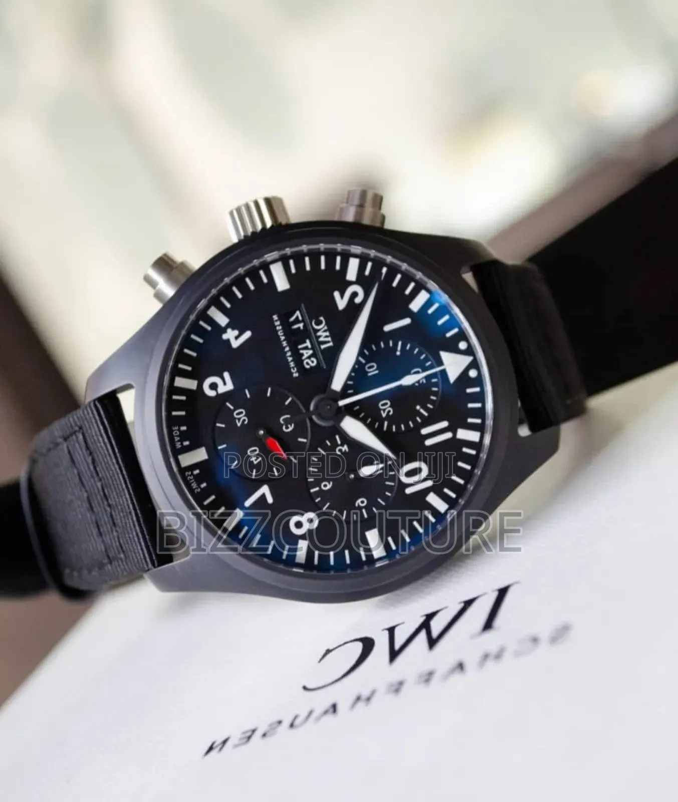 Original Iwc Schaffhausen Black Rubber Strap Watch