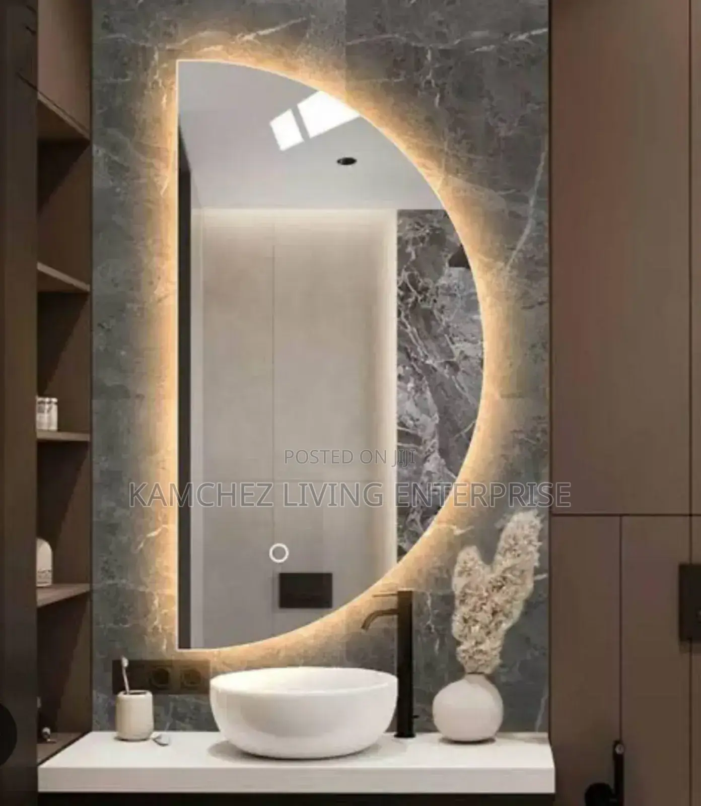 Dimmable Led Anti-Fog Semi Circle Mirror- 60*120