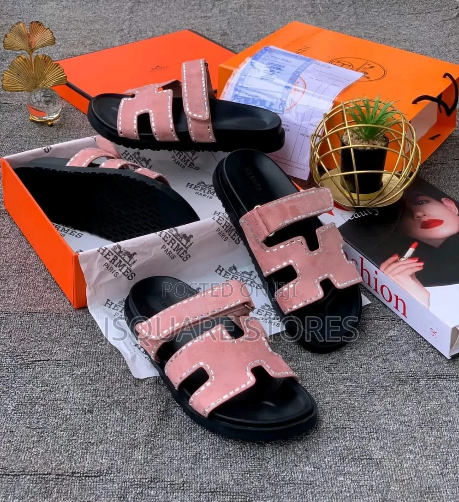 Hermes Stoned Slippers