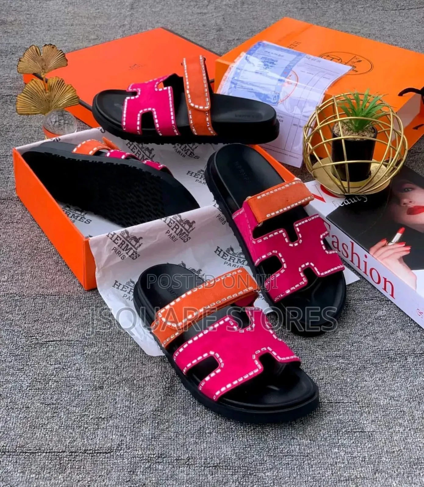 Hermes Stoned Slippers