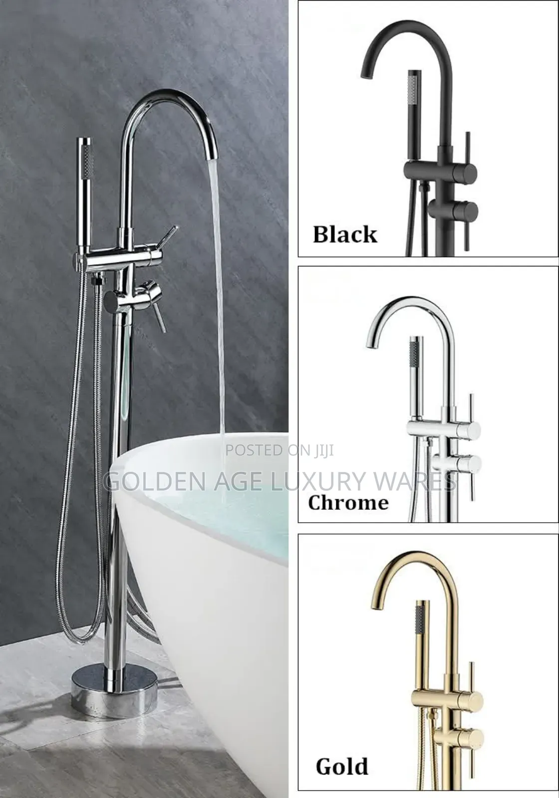 Round Standing Bathtub Mixer