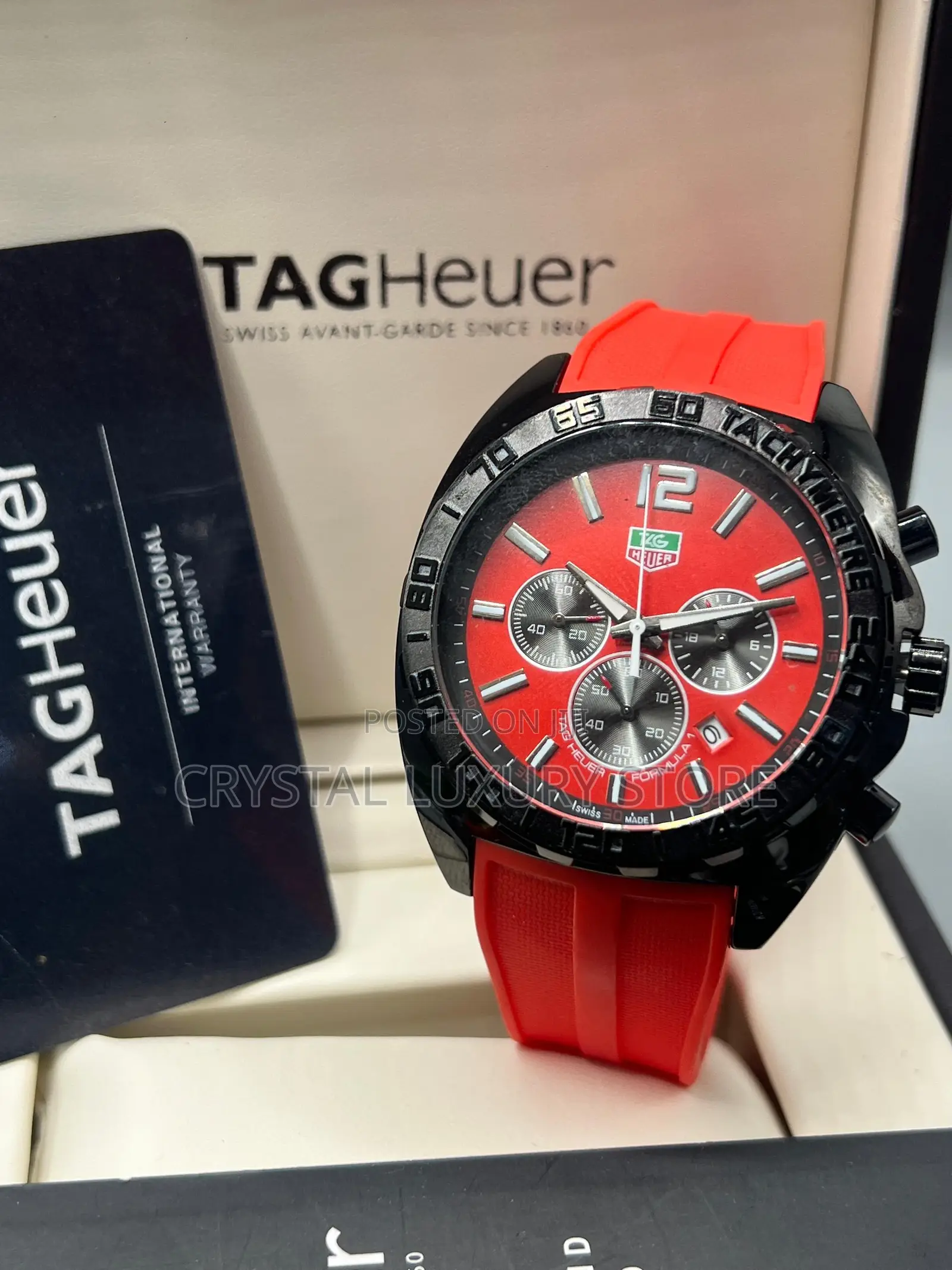 Tag Heuer Quality Men Rubber Strap Wristwatch