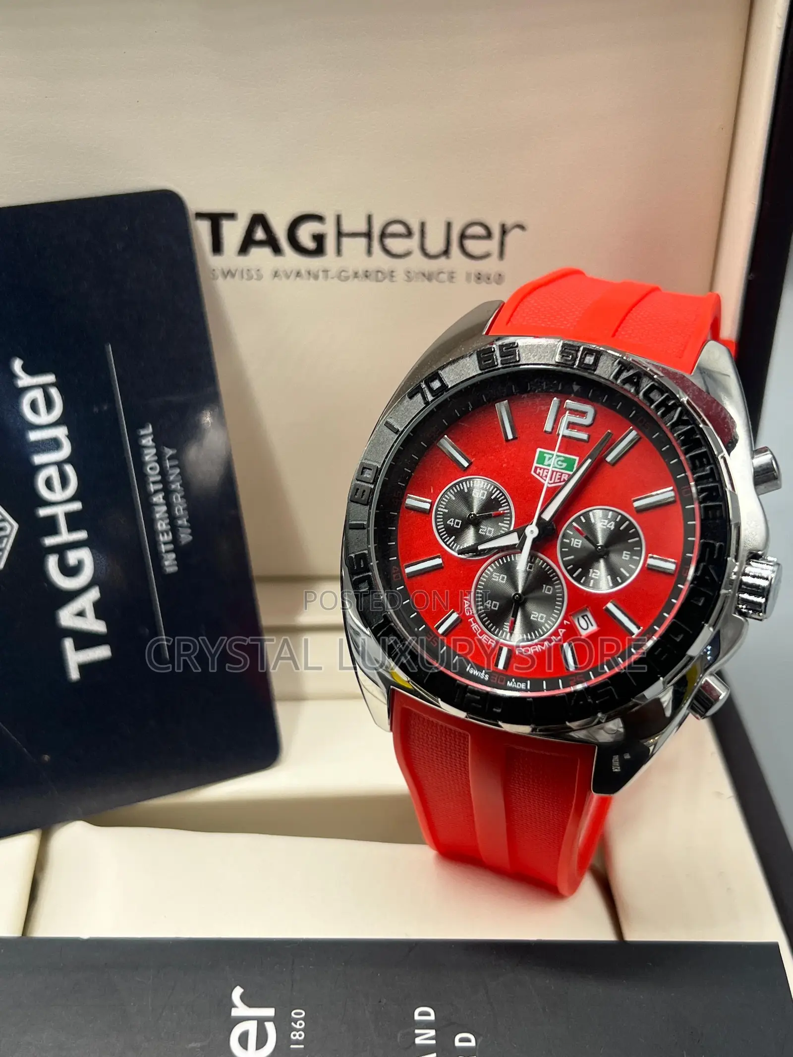 Tag Heuer Quality Men Rubber Strap Wristwatch