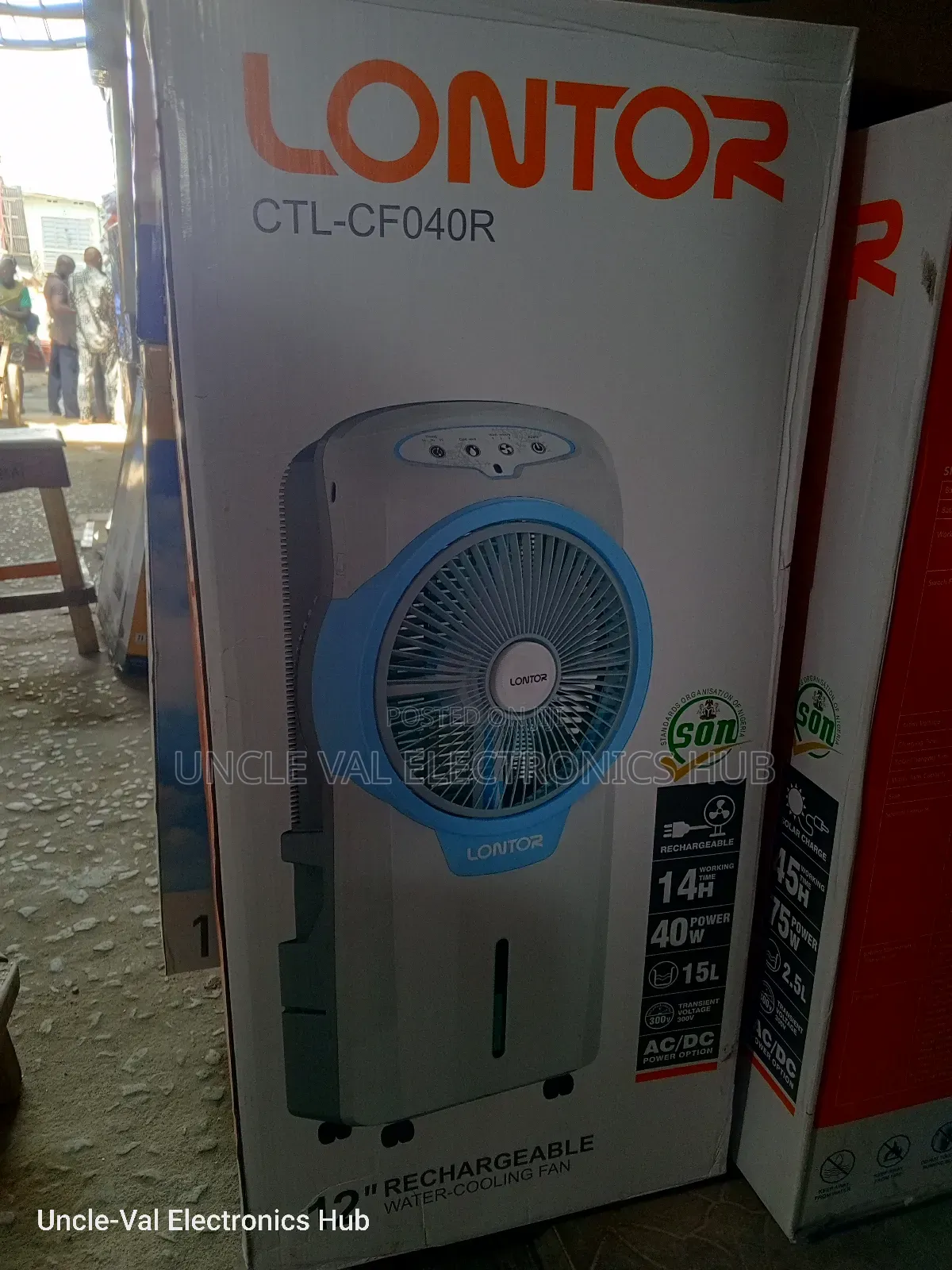 Lontor 12" Rechargeable Water-cooling Fan