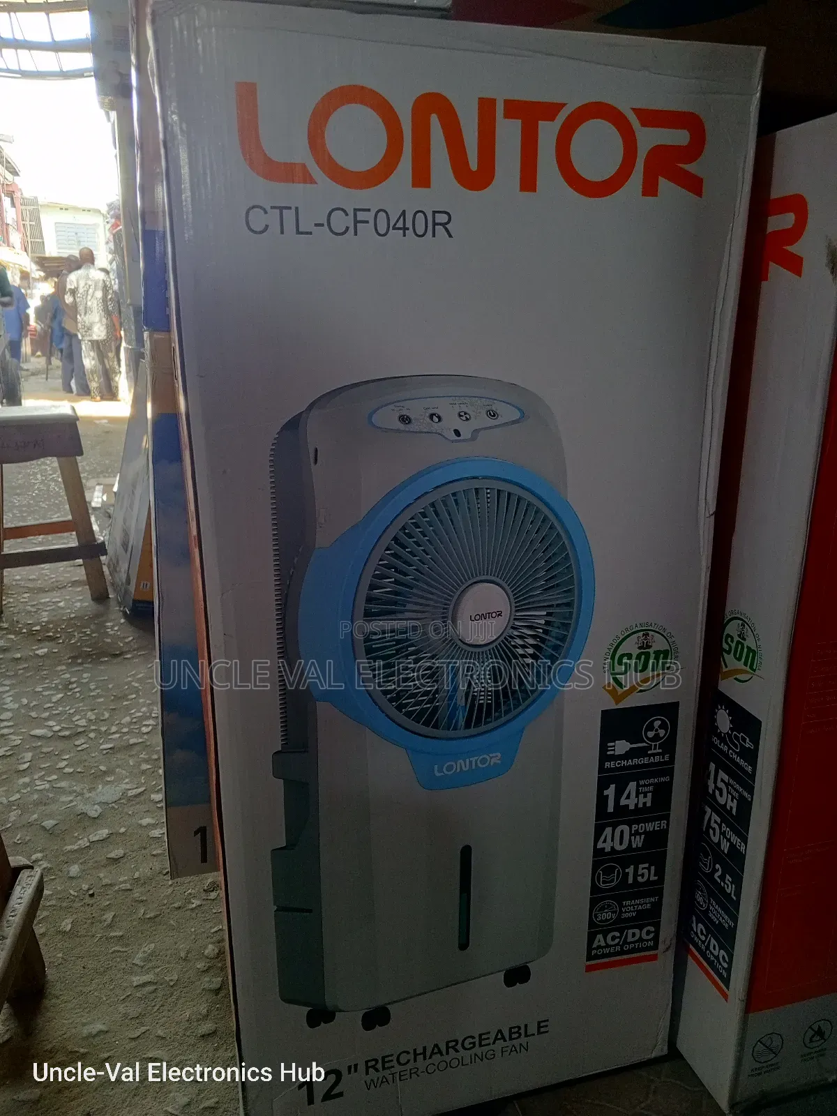 Lontor 12" Rechargeable Water-cooling Fan