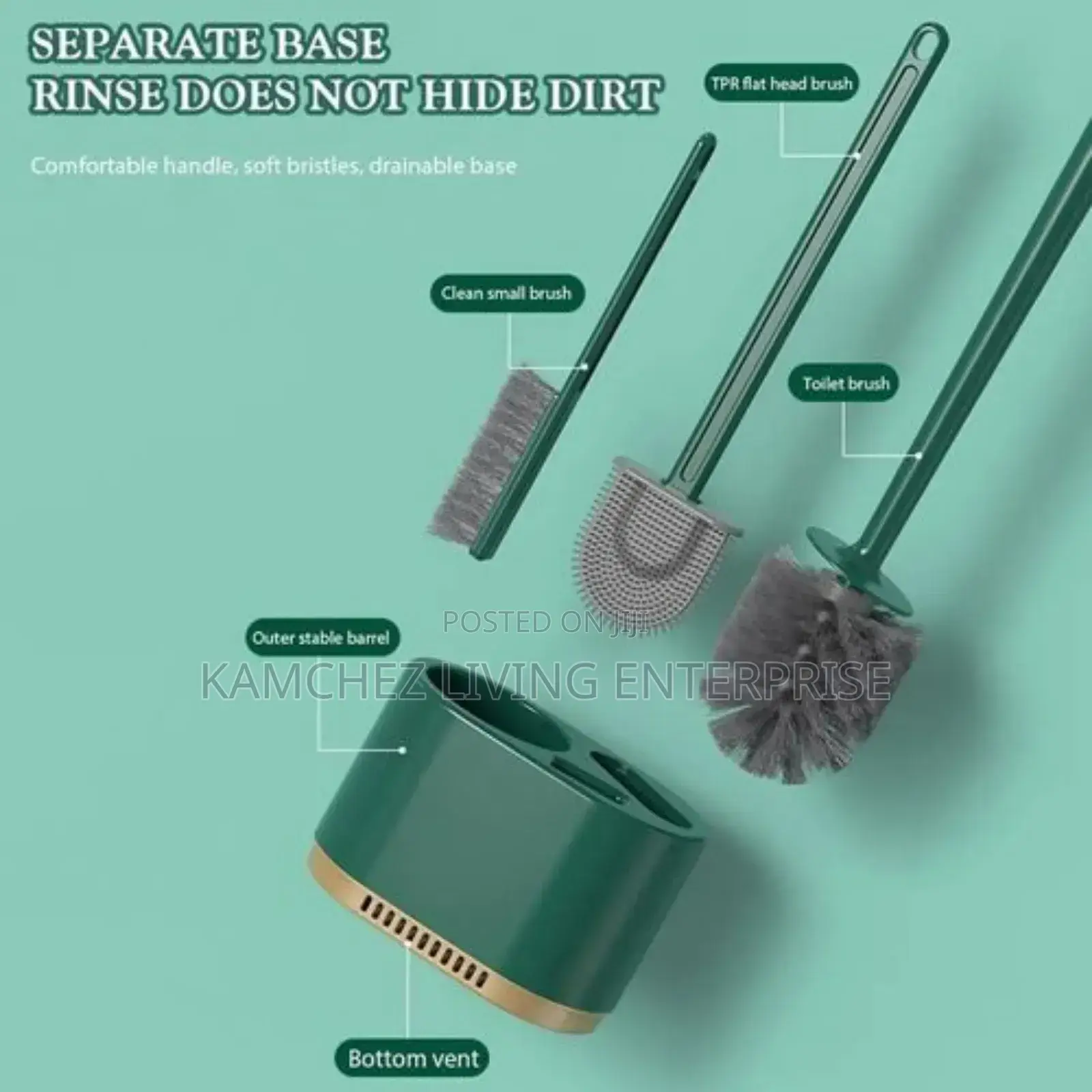 3-in-1 Silicone Toilet Brush Set – Deep Clean With Holder
