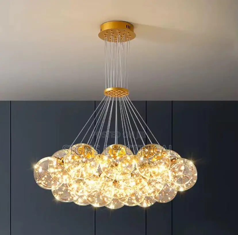 Starlit Sky Glass Ceiling Chandelier Soot Amber Clear Glass