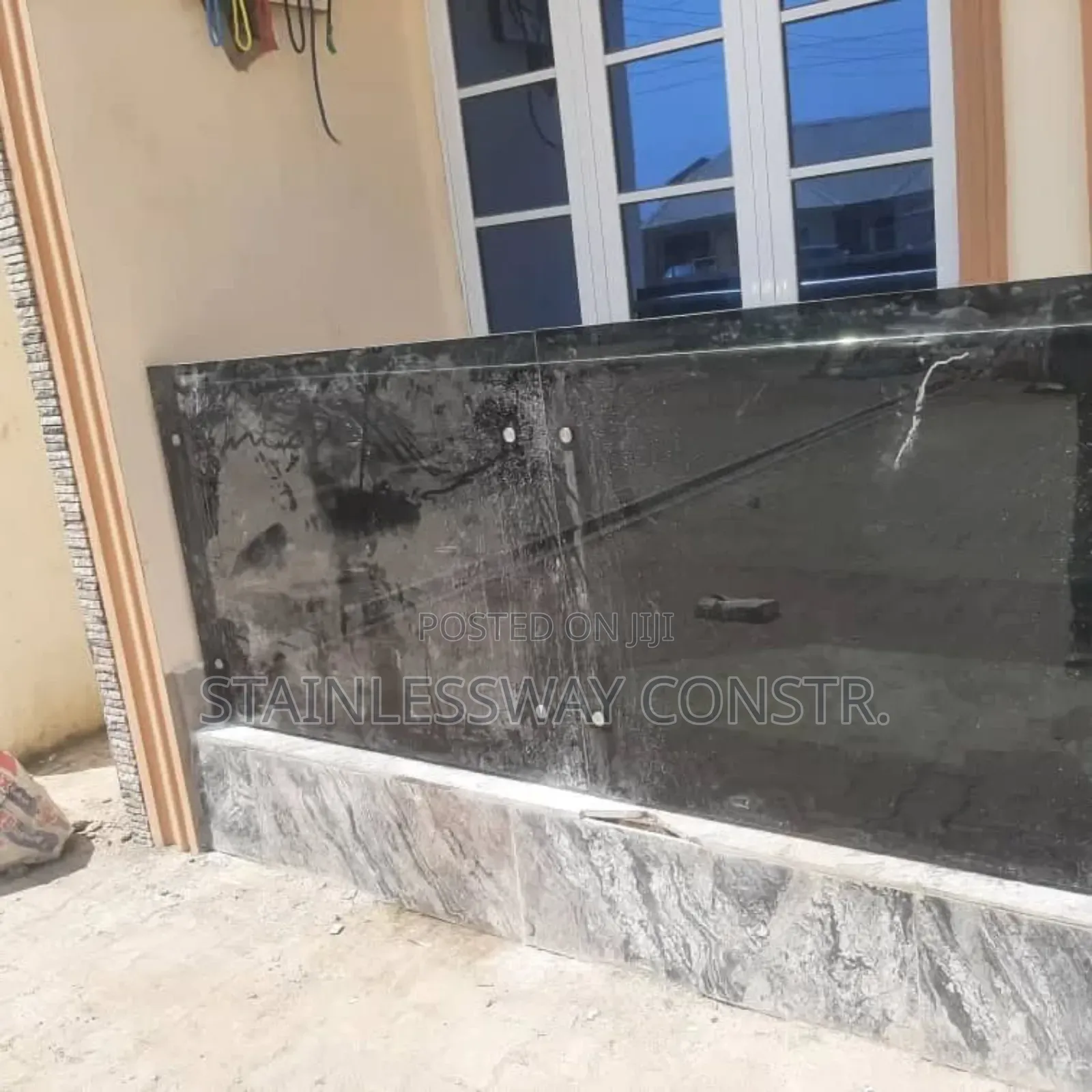 Dark Grey Balcony Glass Railing Mix