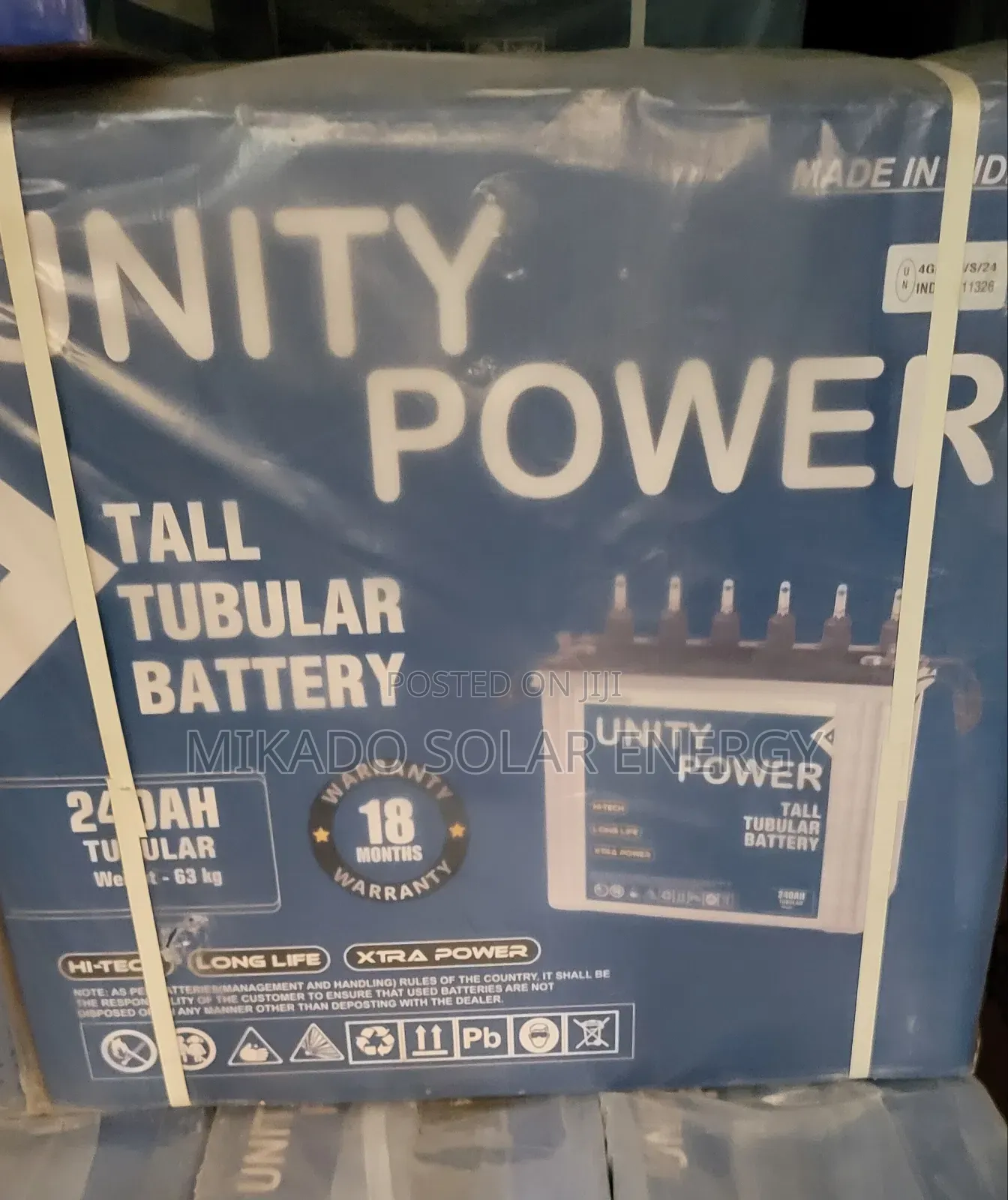 240ah Unity Power Tall Tubular Battery