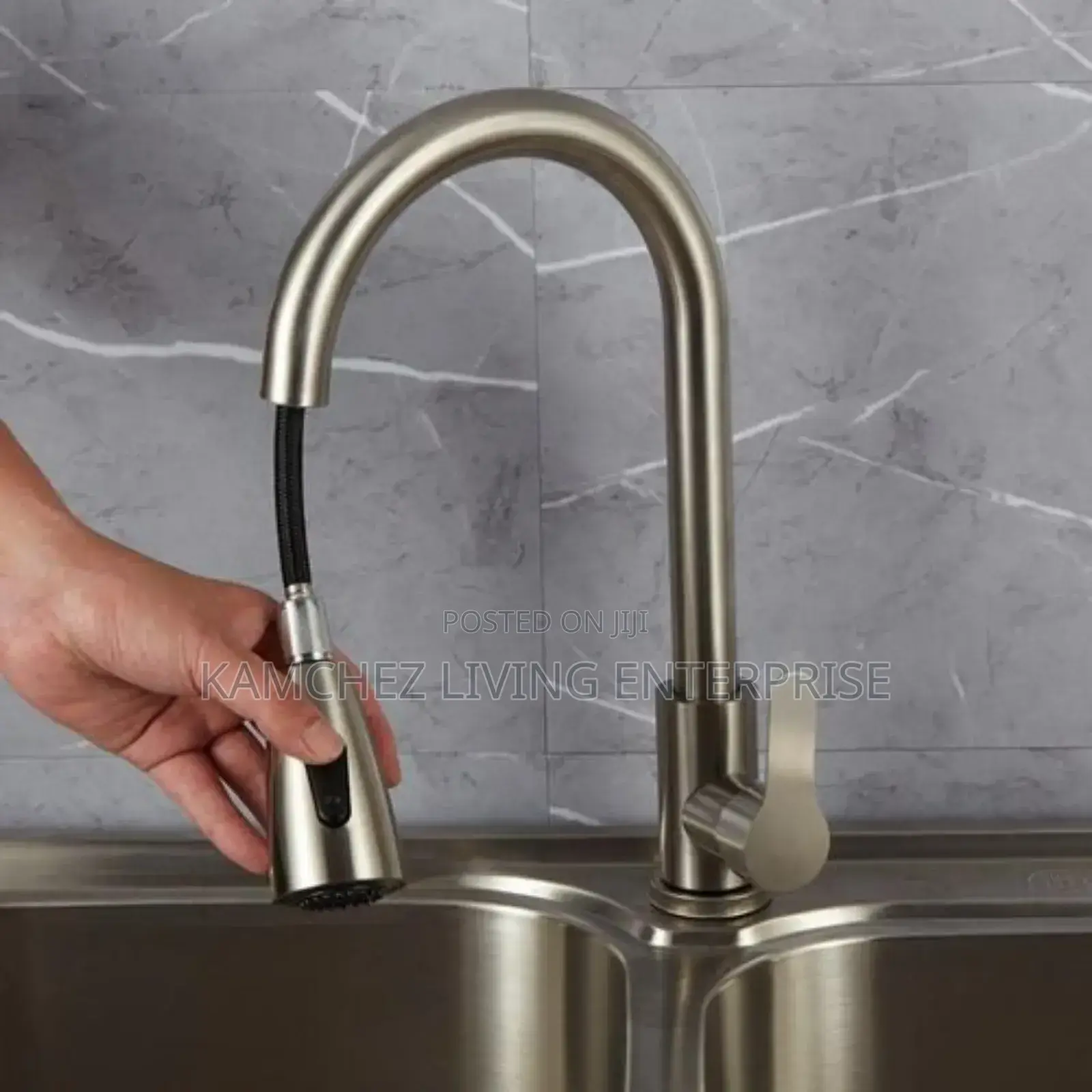 Pull-Down Kitchen Sink Faucet – Stainless Steel