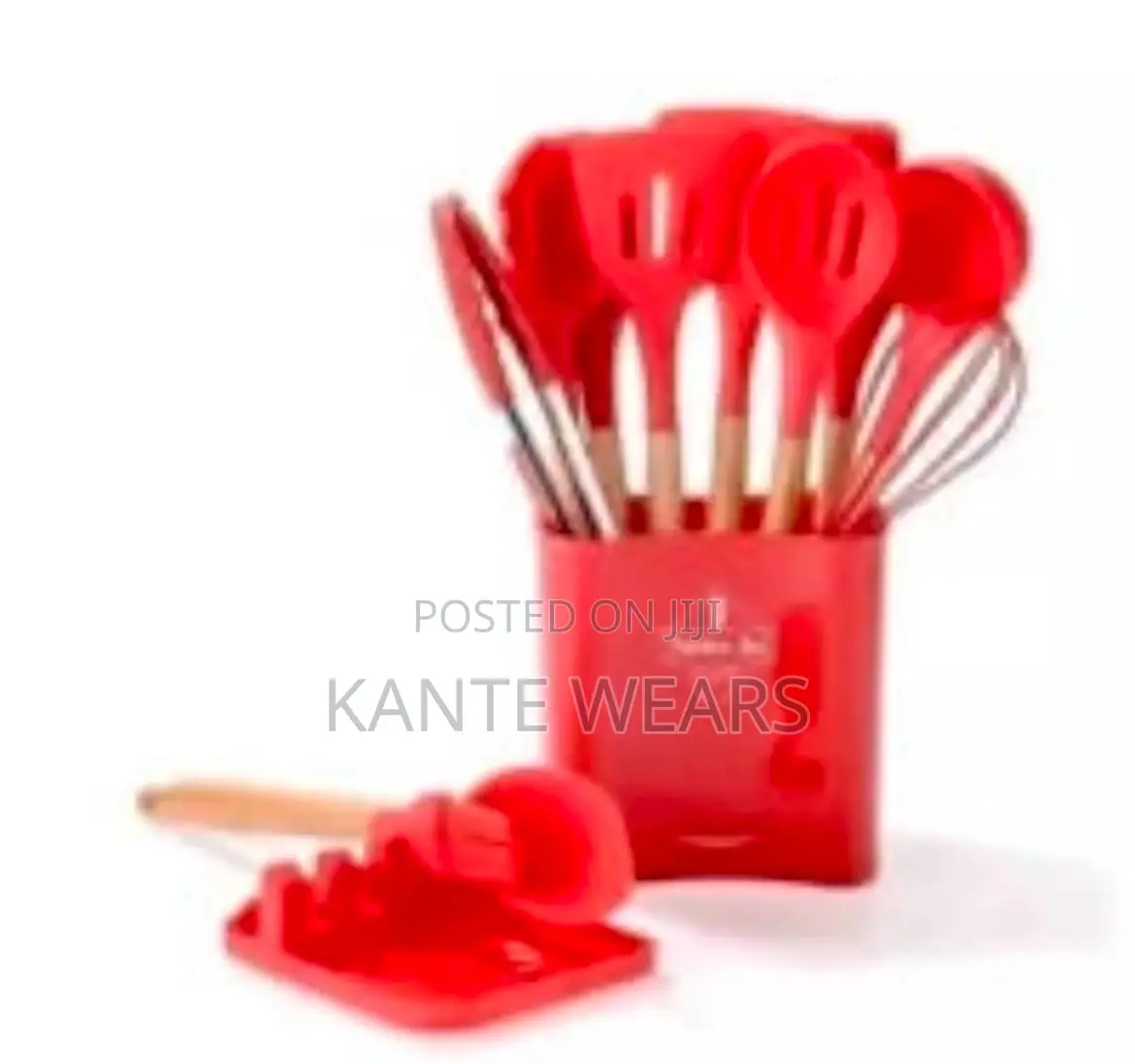 Silicone Cooking Spoon Set With Spoon Rest Holder 12 PCS