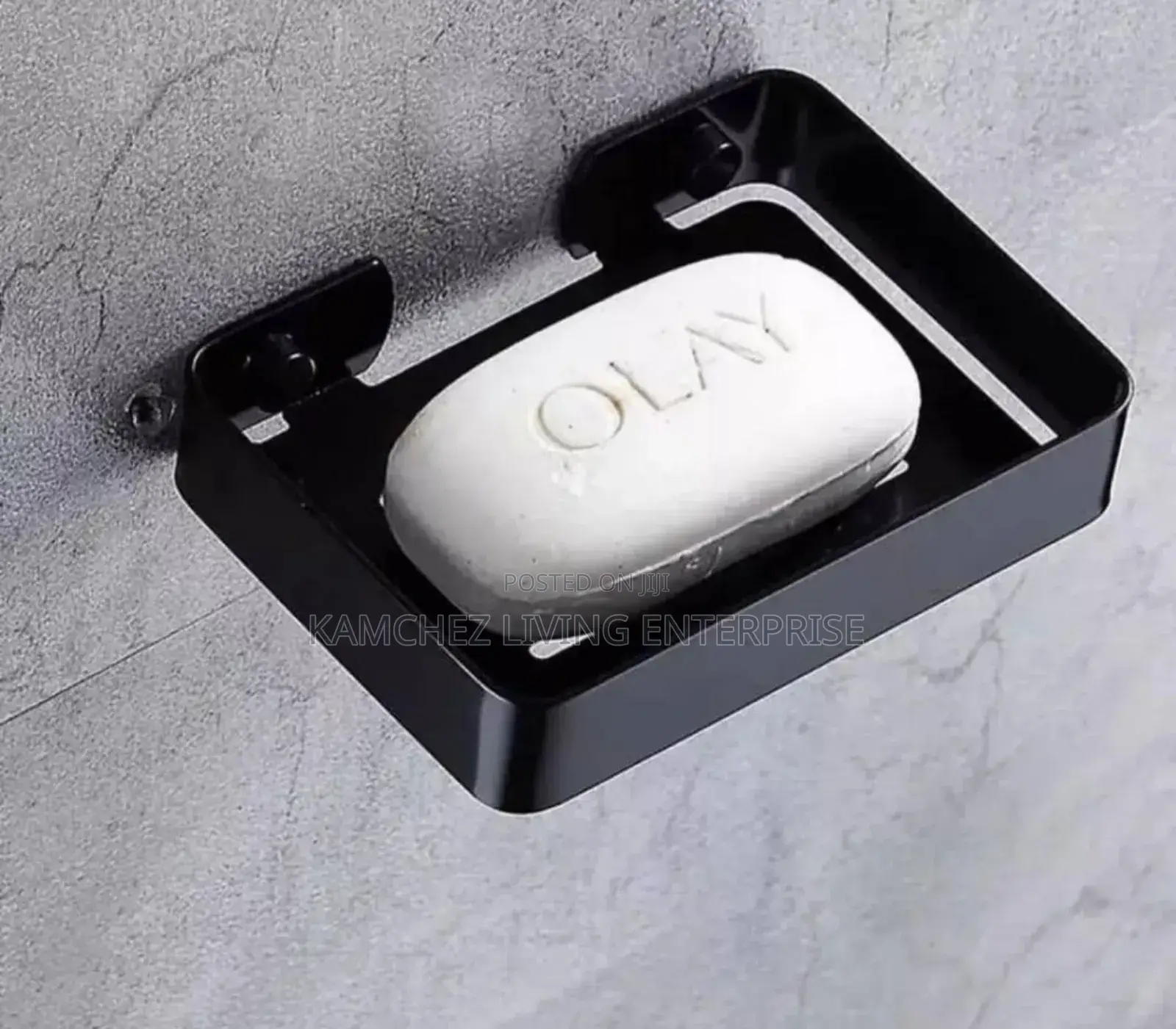 Matte Black Stainless Steel Wall-Mounted Soap Dish