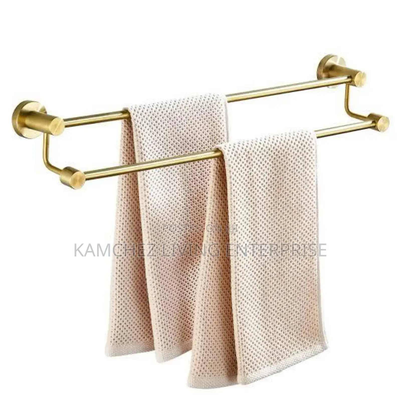 60cm Double Towel Rail Hanger – Gold Stainless Steel