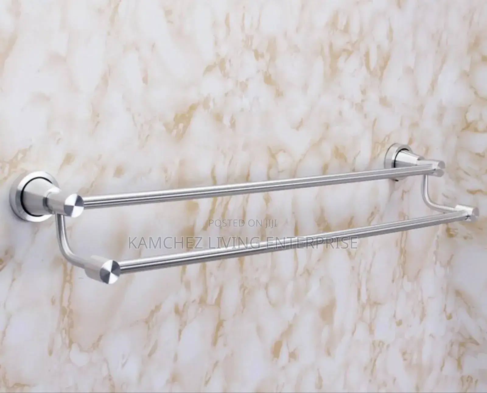 60cm Aluminum Double Towel Bar – Wall Mounted Bathroom Rail