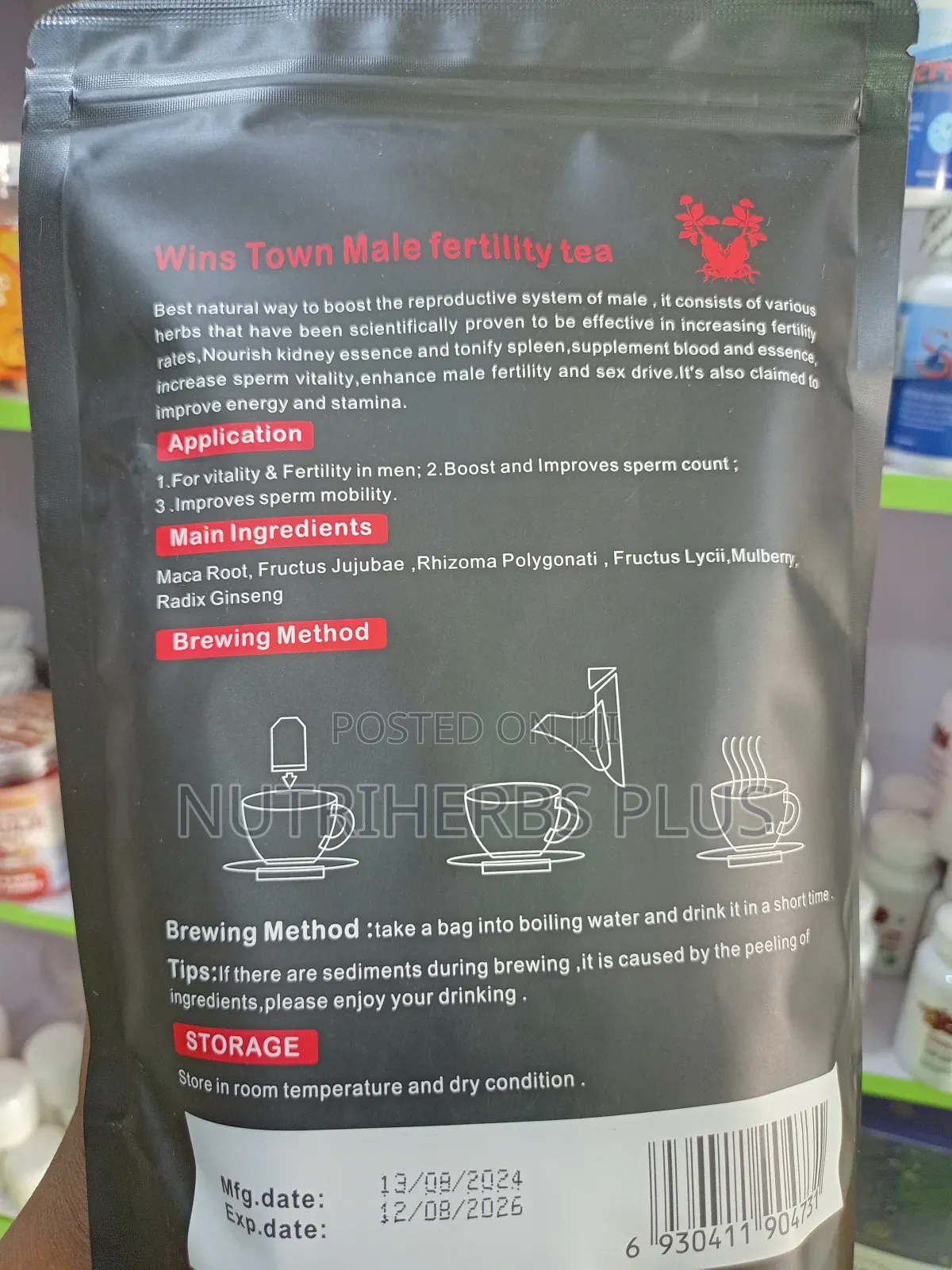 Winston Men Fertility Tea: Boost Sperm Production Mobility