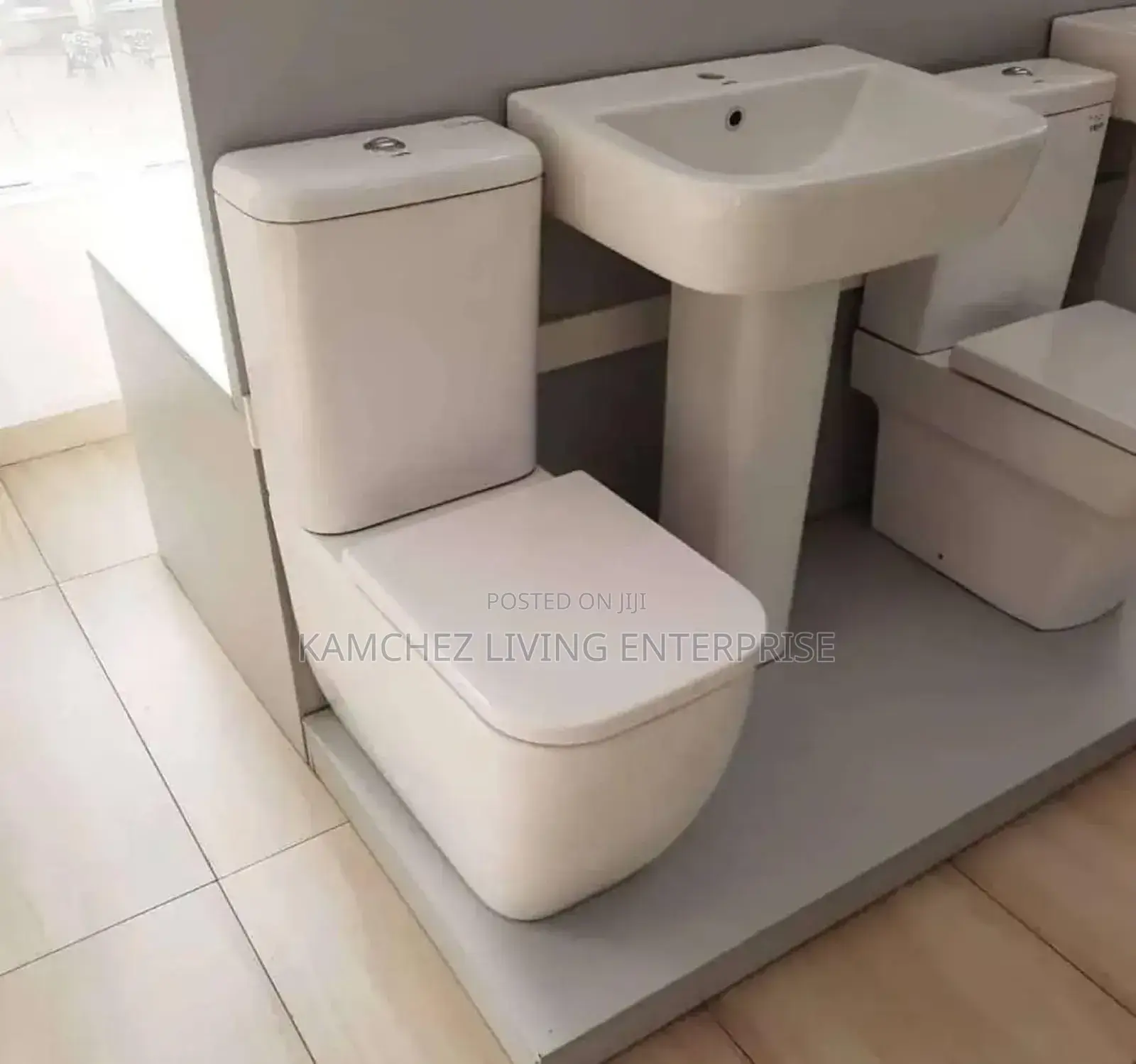 550mm Semi Pedestal Basin Toilet Suite