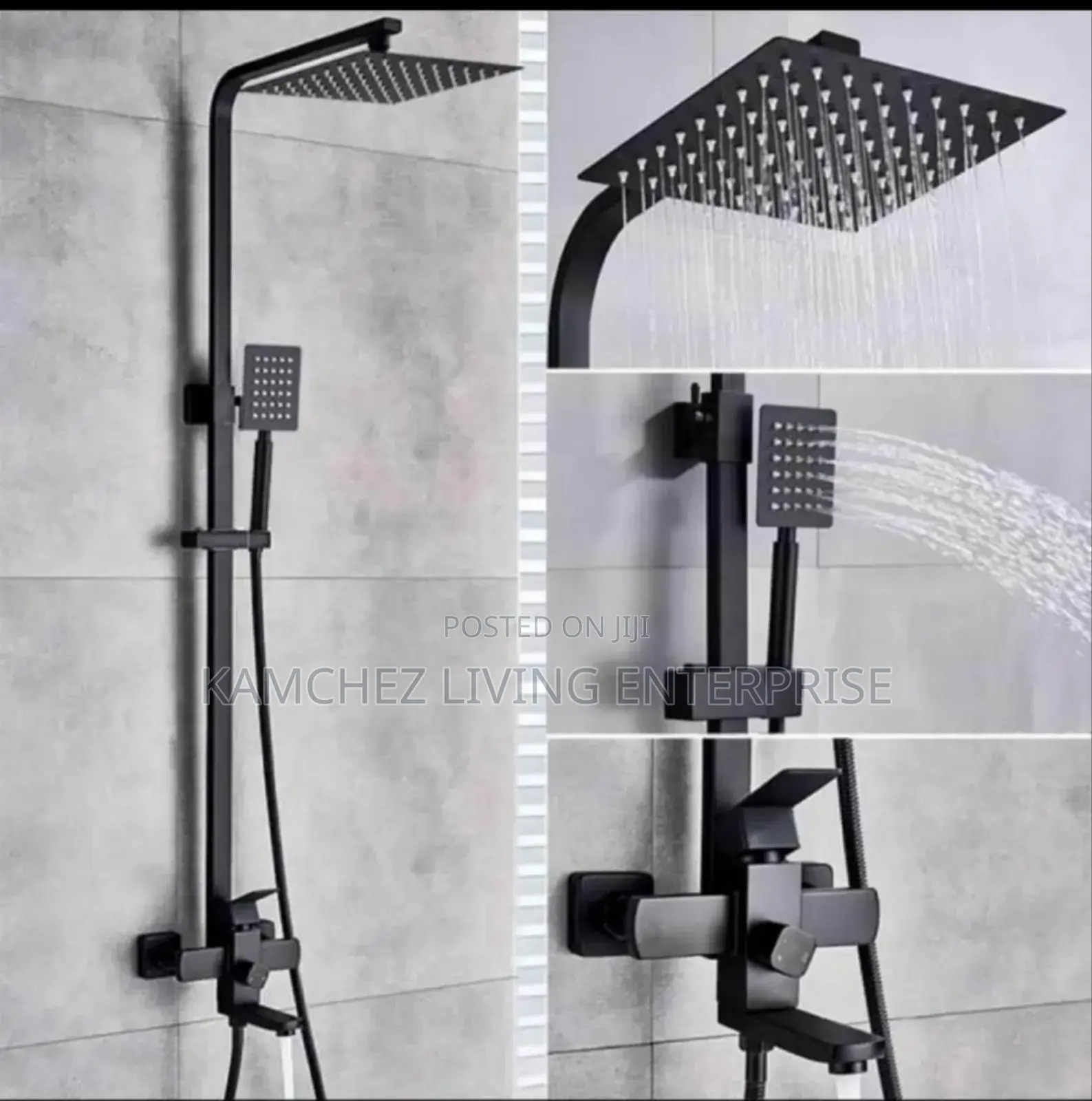 Chrome Brass Shower Set With Rainfall Bathtub Faucet