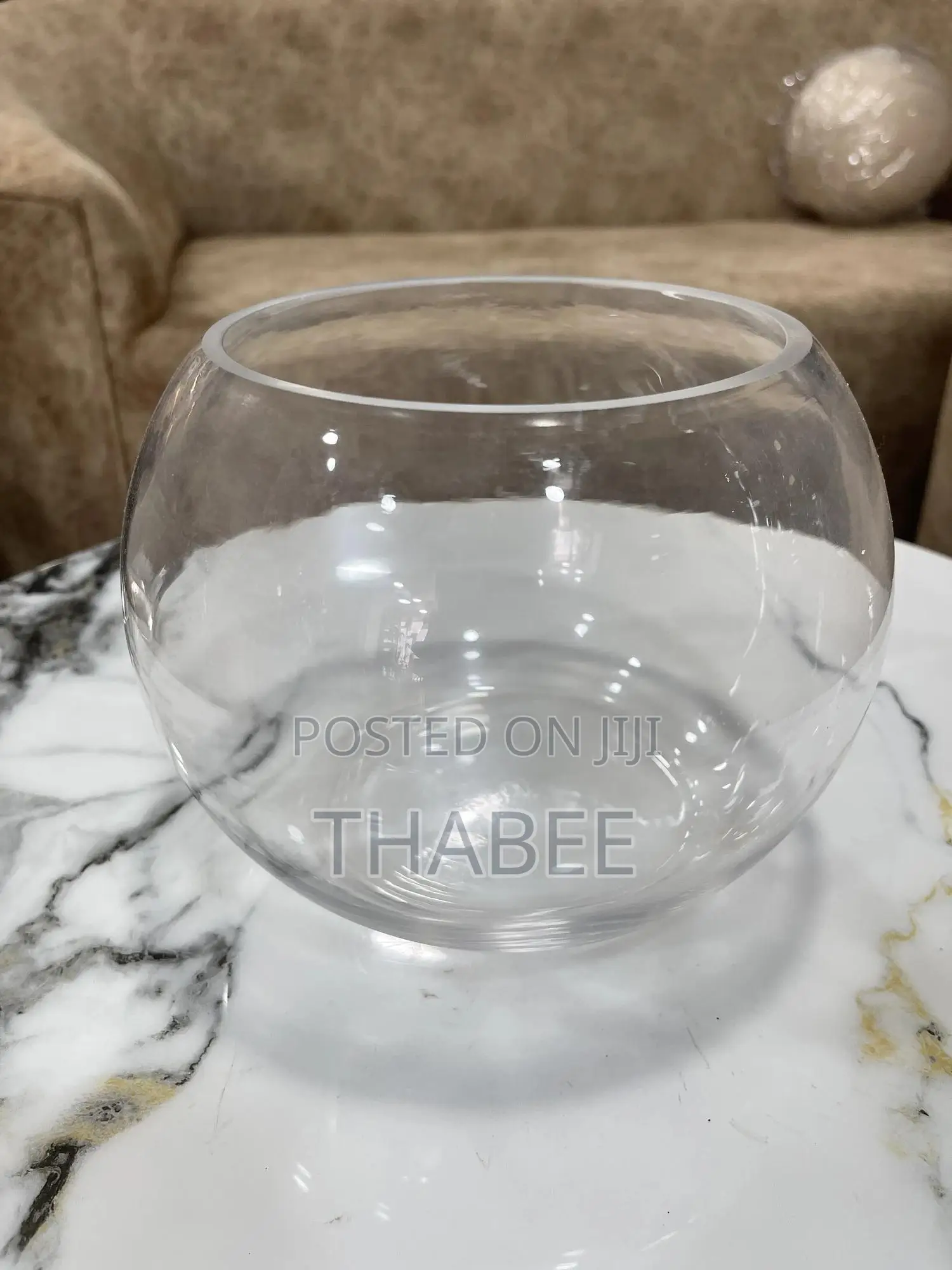 Clear Glass Round Flower Vase Fish Bowl