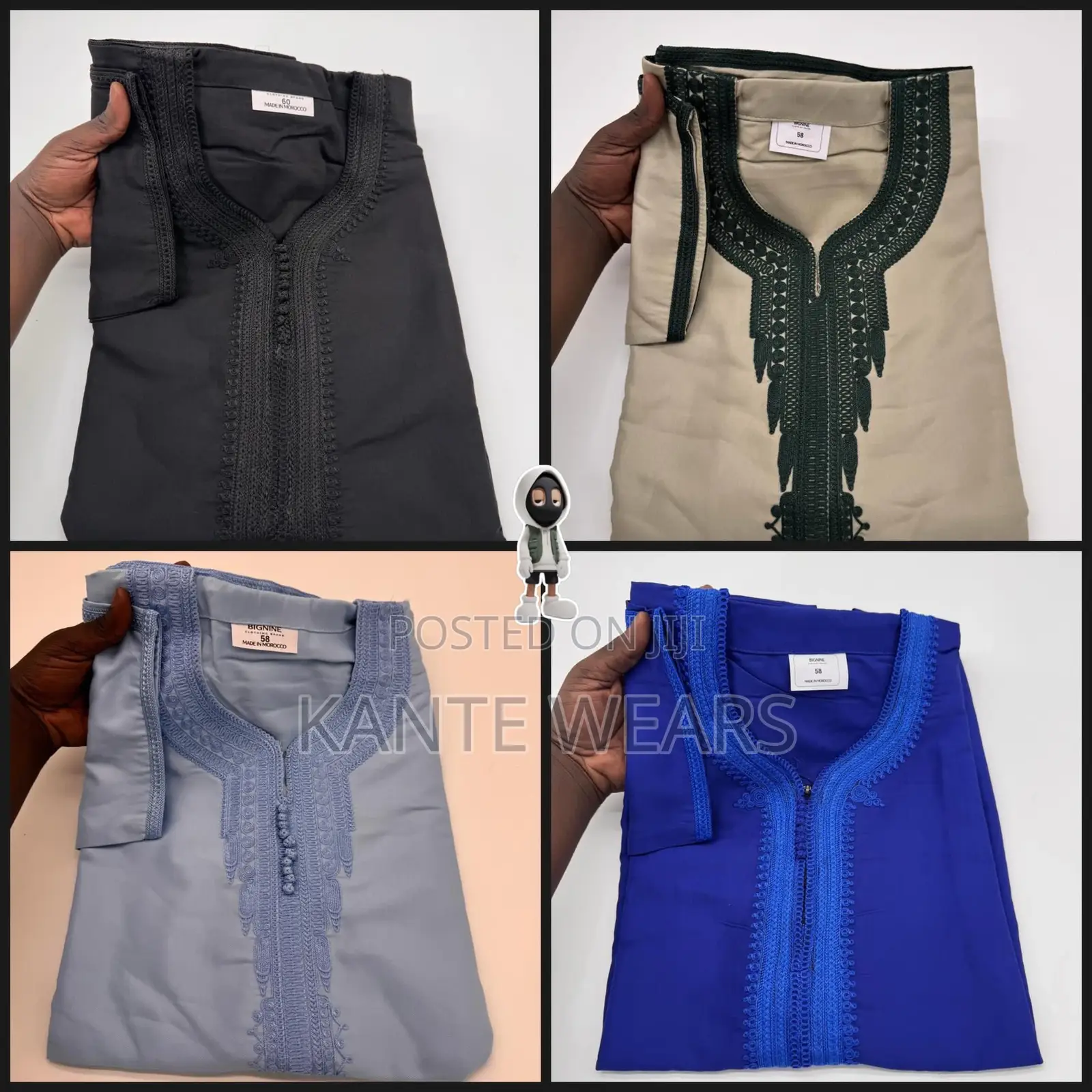 Moroccan Gandouras Jalabia Zip
