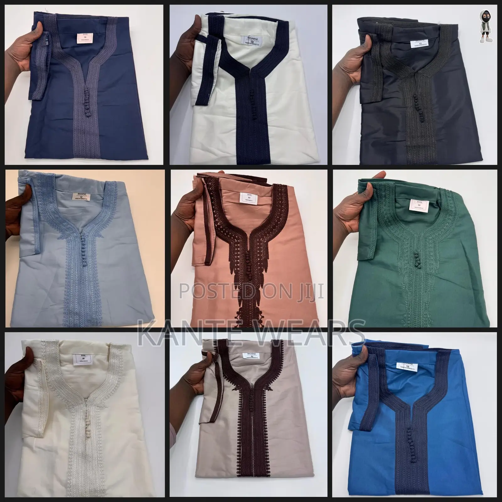 Moroccan Gandouras Jalabia Zip