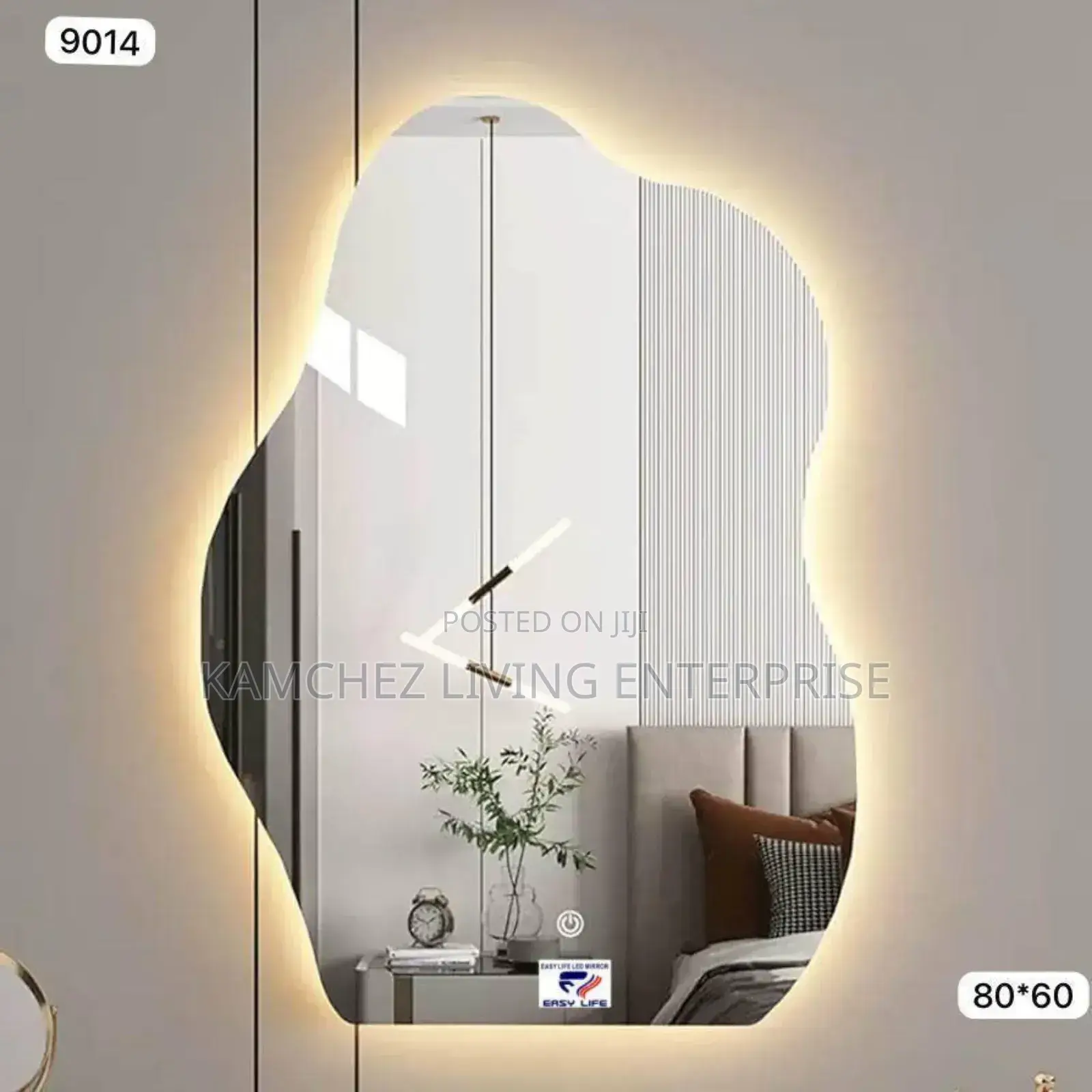 Irregular Led Bathroom Mirror – Dimmable Touch Vanity