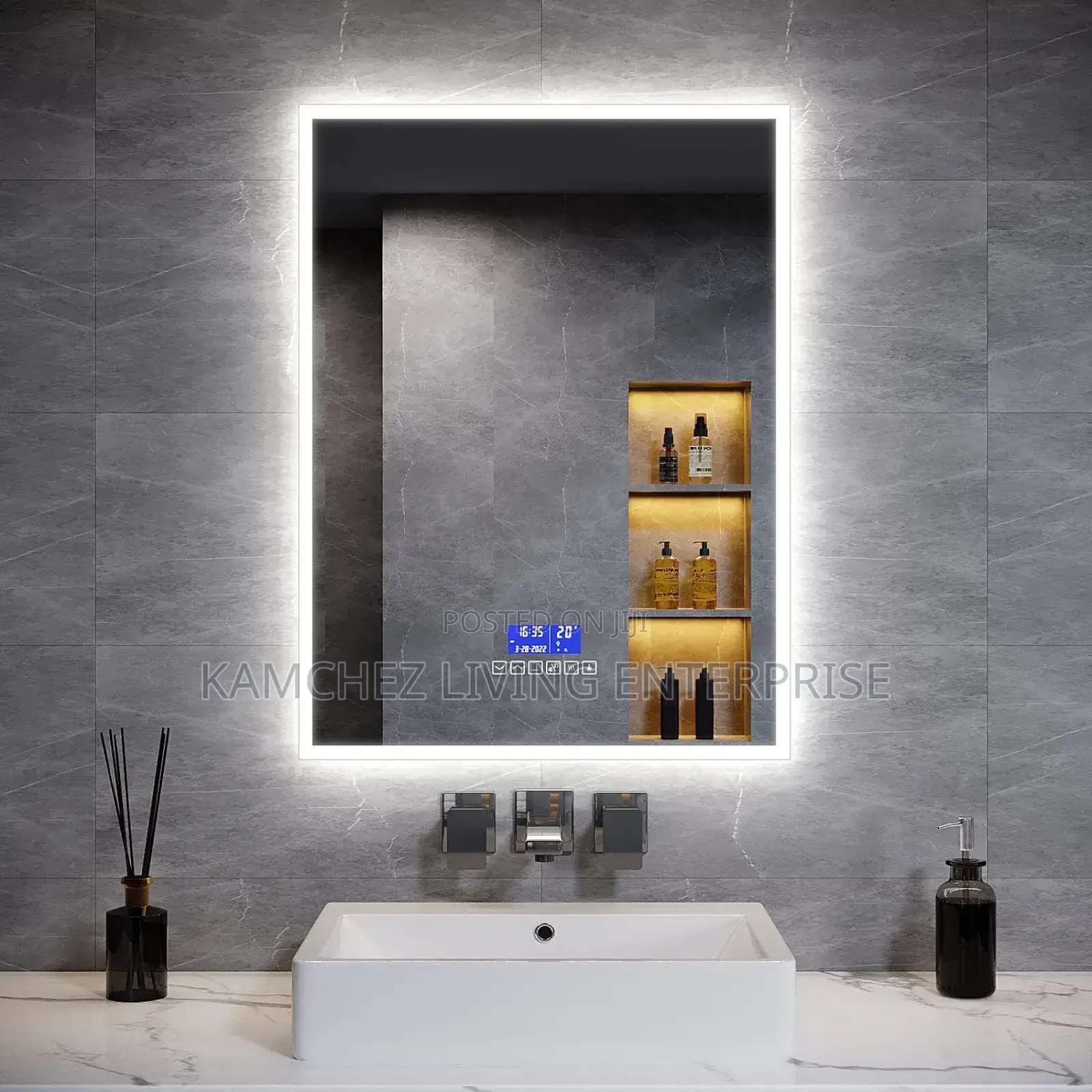 800x600mm Led Bathroom Mirror With Bluetooth Shaver Socket