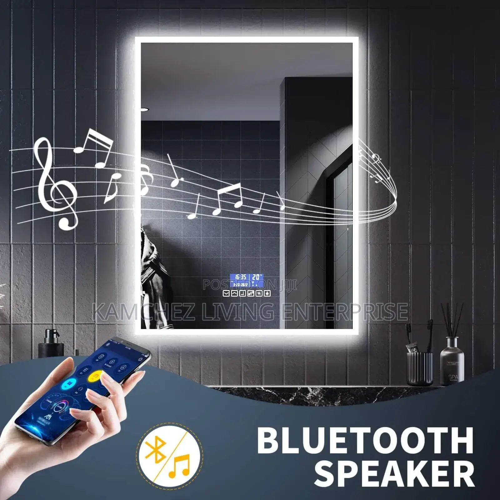 800x600mm Led Bathroom Mirror With Bluetooth Shaver Socket