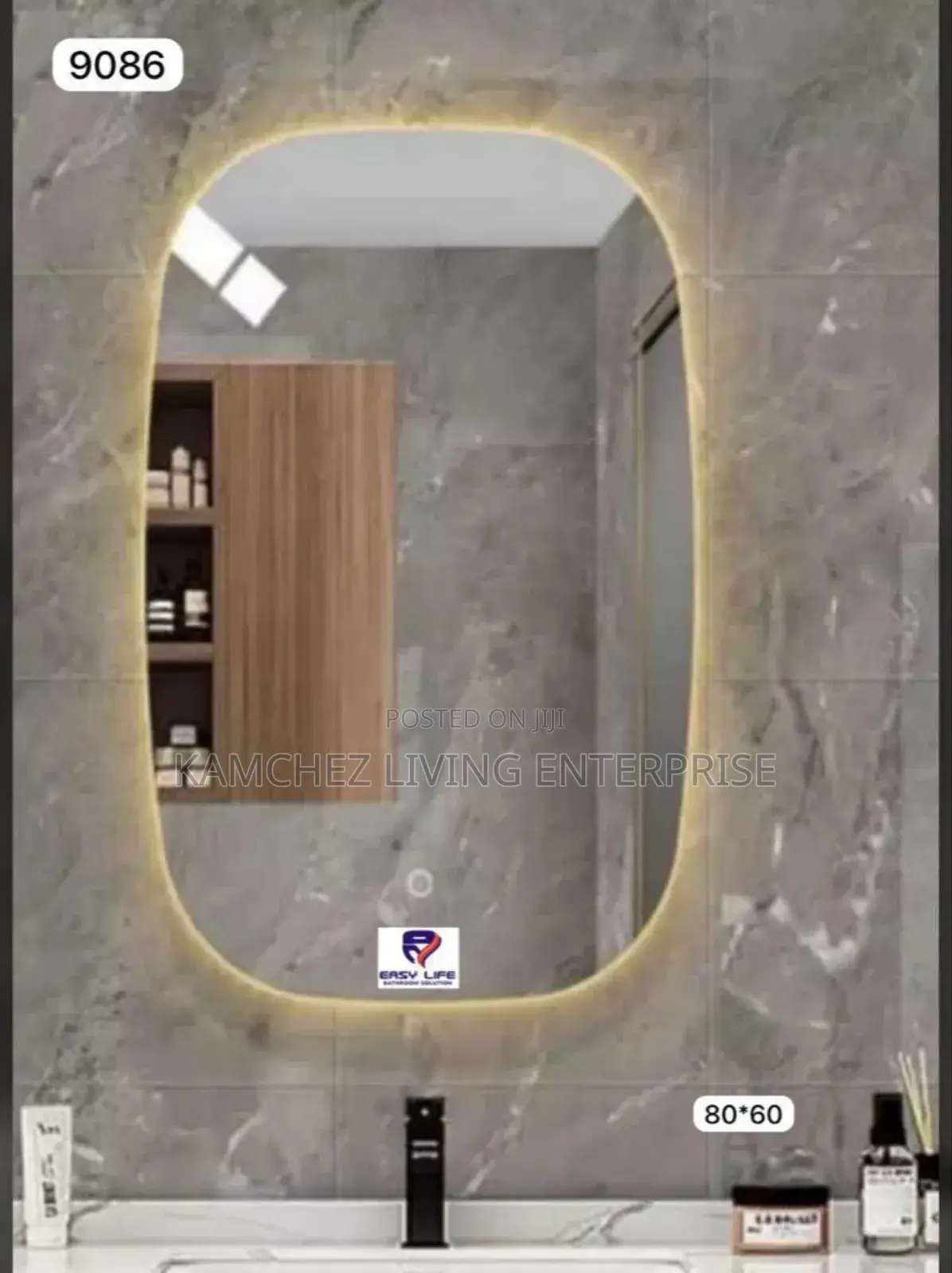 Frameless Led Bathroom Mirror With Touch,(80x60cm)