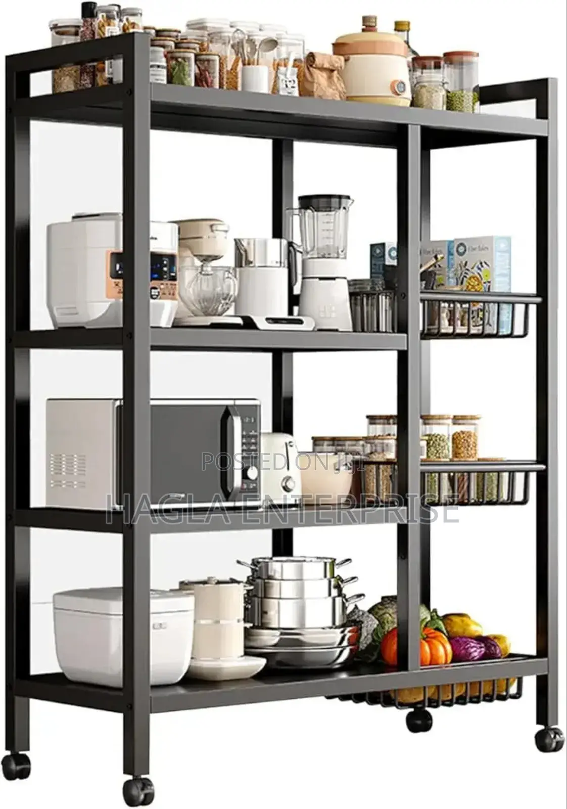 4-tier Kitchen Storage Rack Heavy Duty Metal
