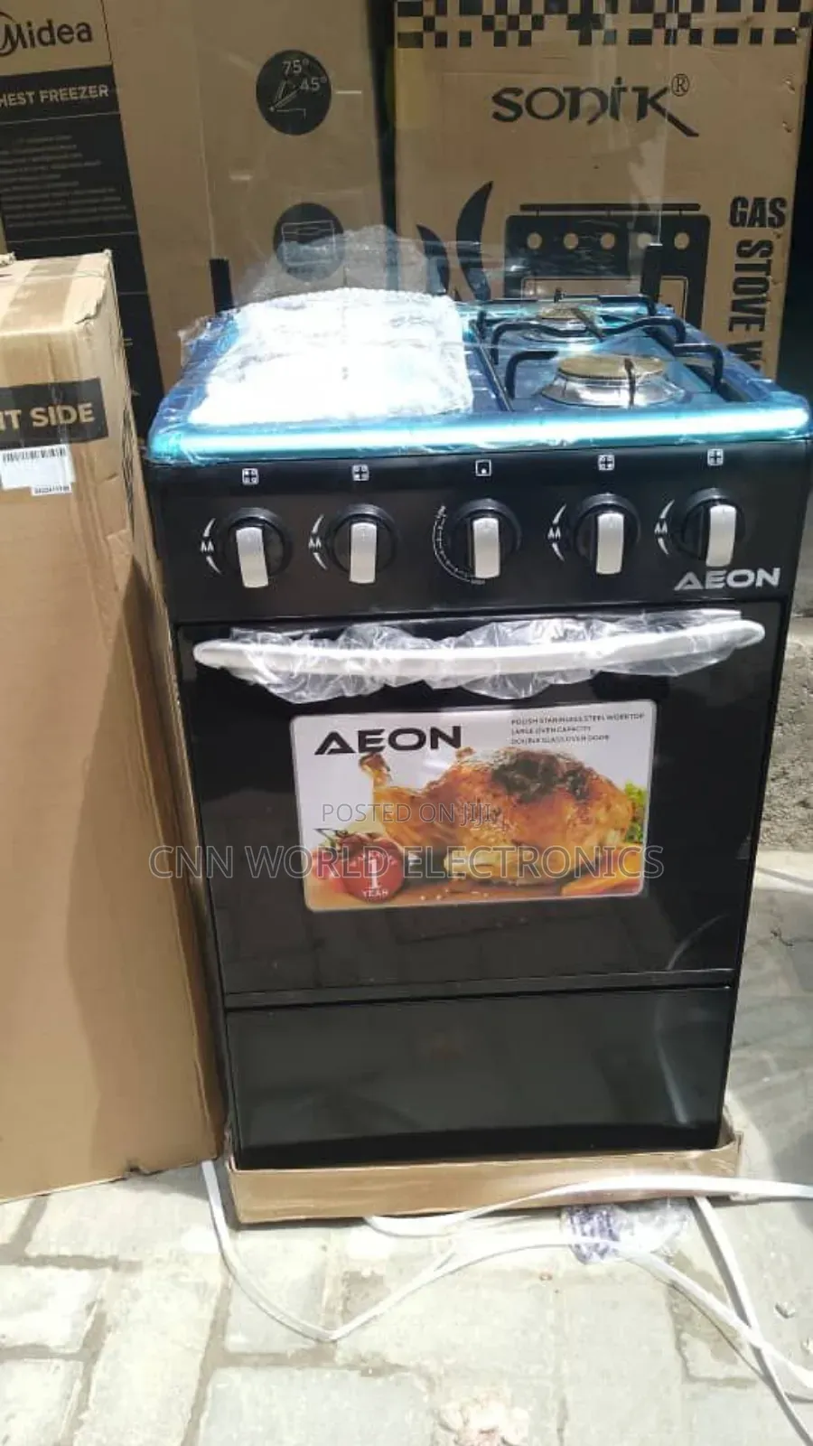 New Aeon 50cm Standing 4burners All Gas With Oven Blue Flame