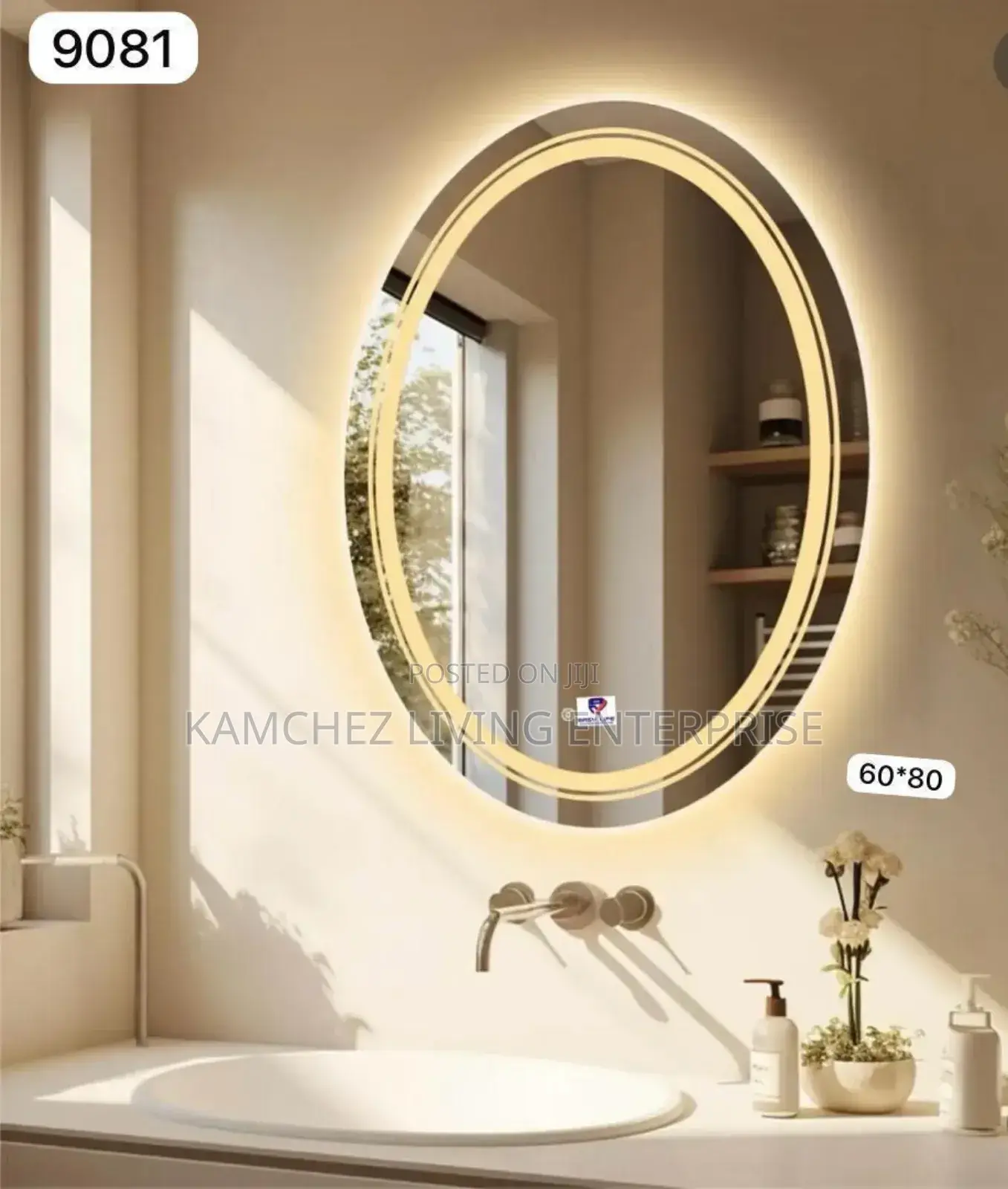 60x80 Cm Led Frontlight Bathroom Mirror – Anti-Fog, Dimmable