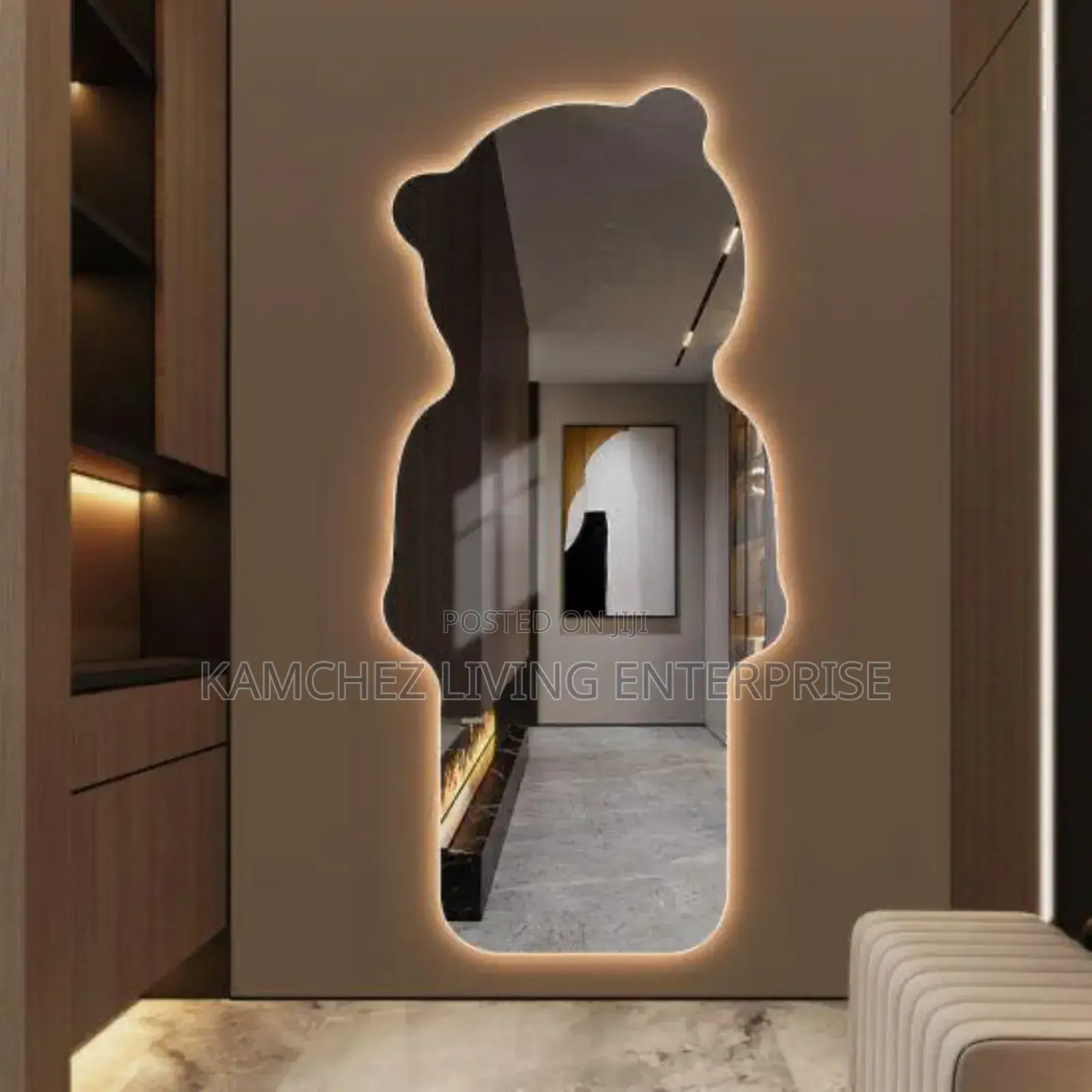Smart Led Bear-Shaped Dressing Mirror – Full-Body,