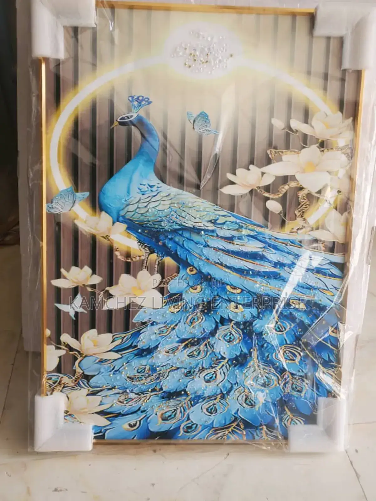 80x60cm Vibrant Peacock Canvas Art – Elegant Home Wall Decor