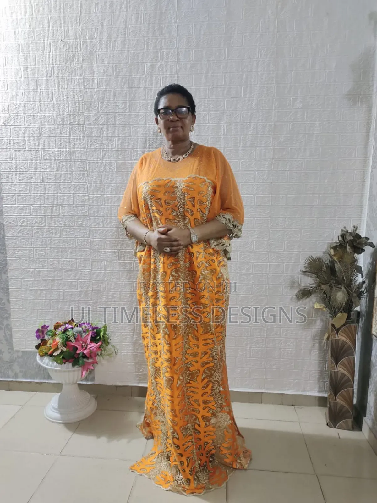 Luxurious Stoned Bubu Lace Gown