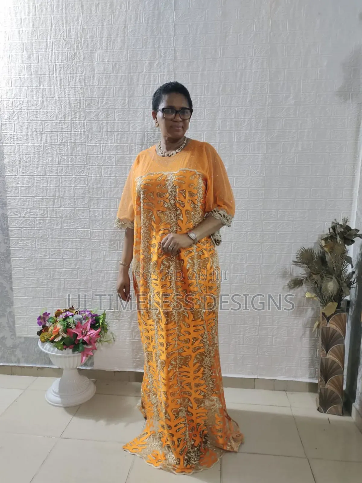 Luxurious Stoned Bubu Lace Gown