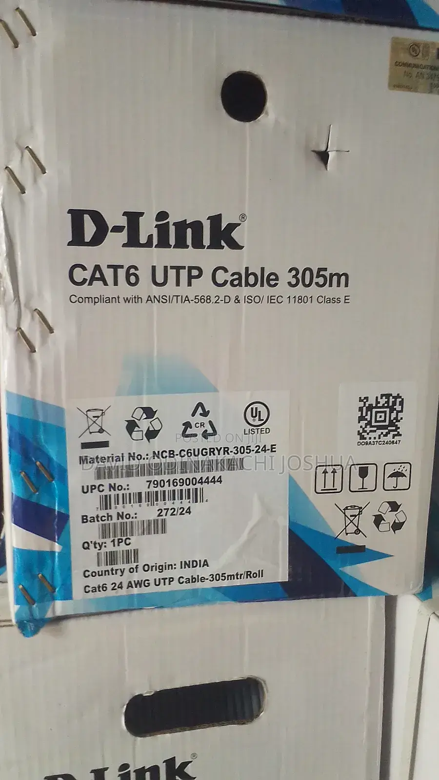D-Link Cat.6 Utp Network Cable Pure Copper 305m