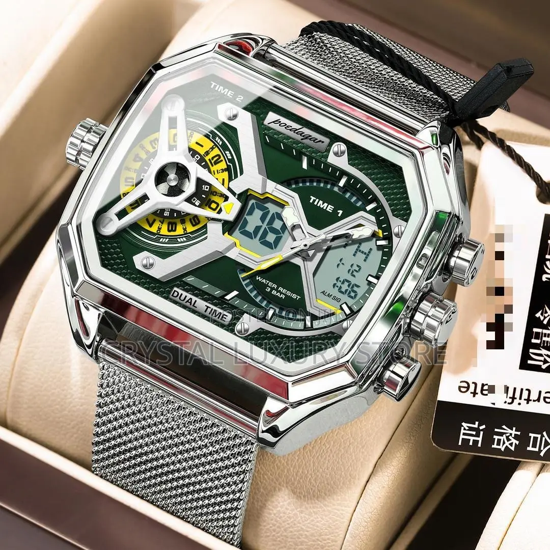 Poedagar Quality Luxury Men Chain Strap Wristwatch