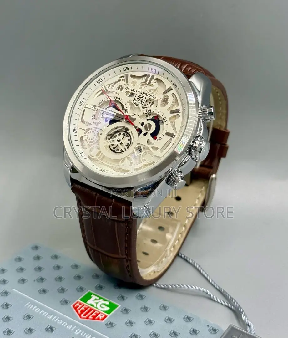 Tag Heuer Quality Luxury Men Genuine Leather Wristwatch
