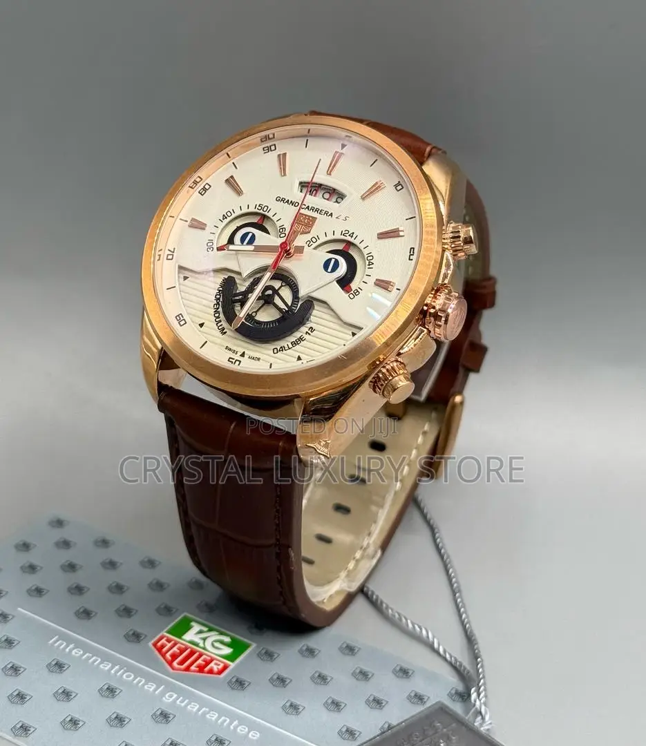 Tag Heuer Quality Luxury Men Genuine Leather Wristwatch